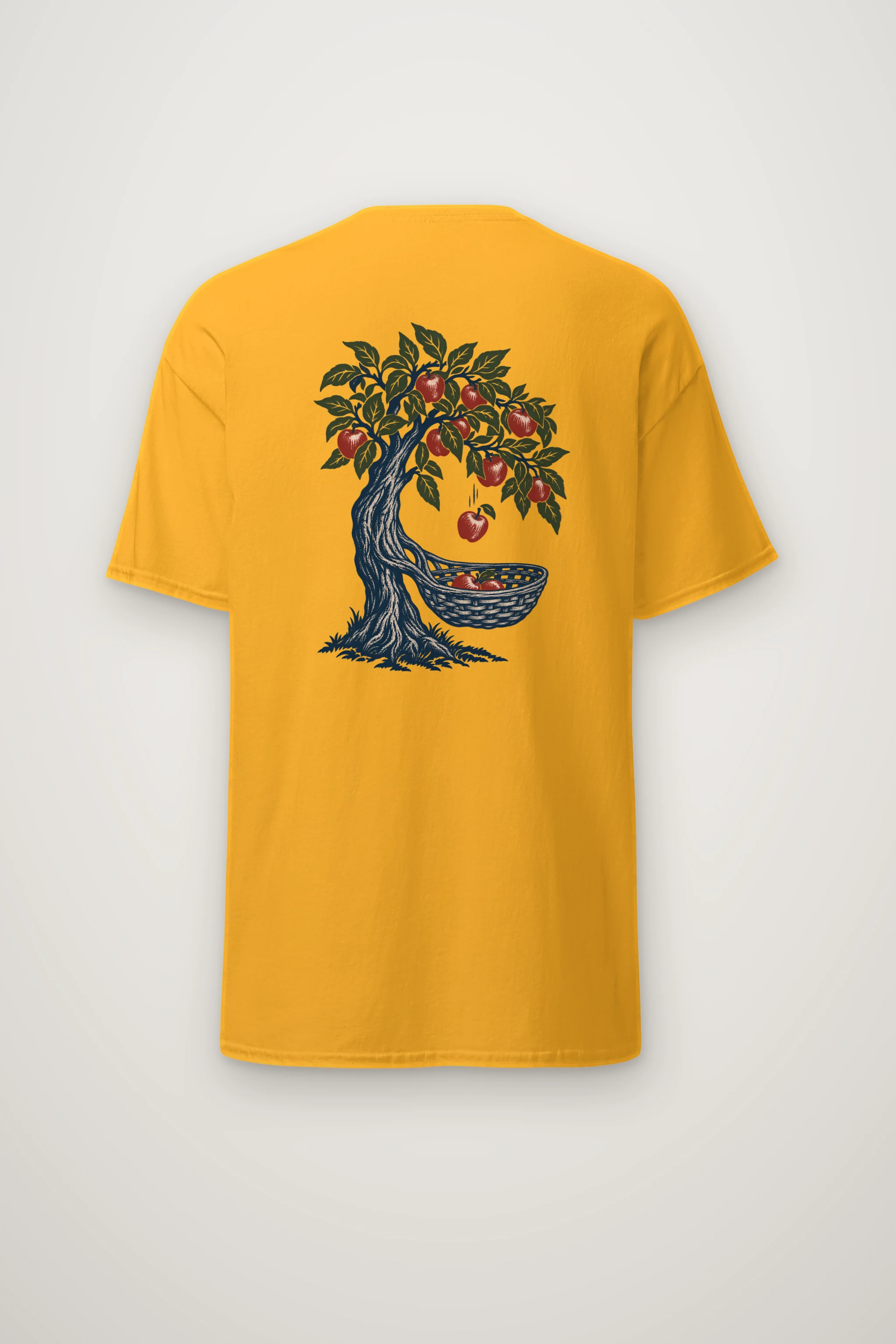 "Apple Tree Woven Basket Tee" Heavyweight Unisex Crewneck T-shirt