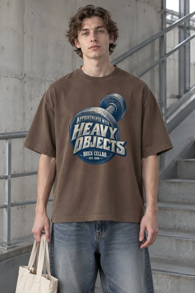 "Appointments With Heavy Objects" Men's Oversized Heavyweight Crewneck T-Shirt