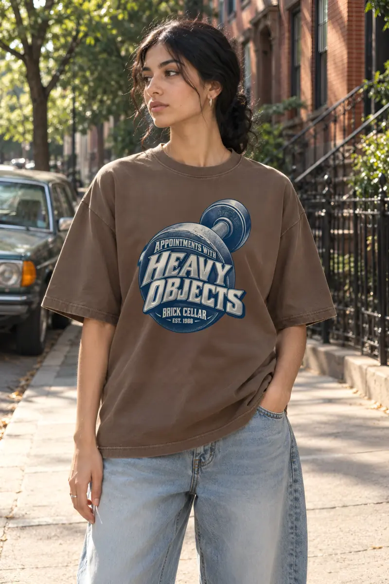 "Appointments With Heavy Objects" Unisex Oversized Heavyweight Crewneck T-Shirt