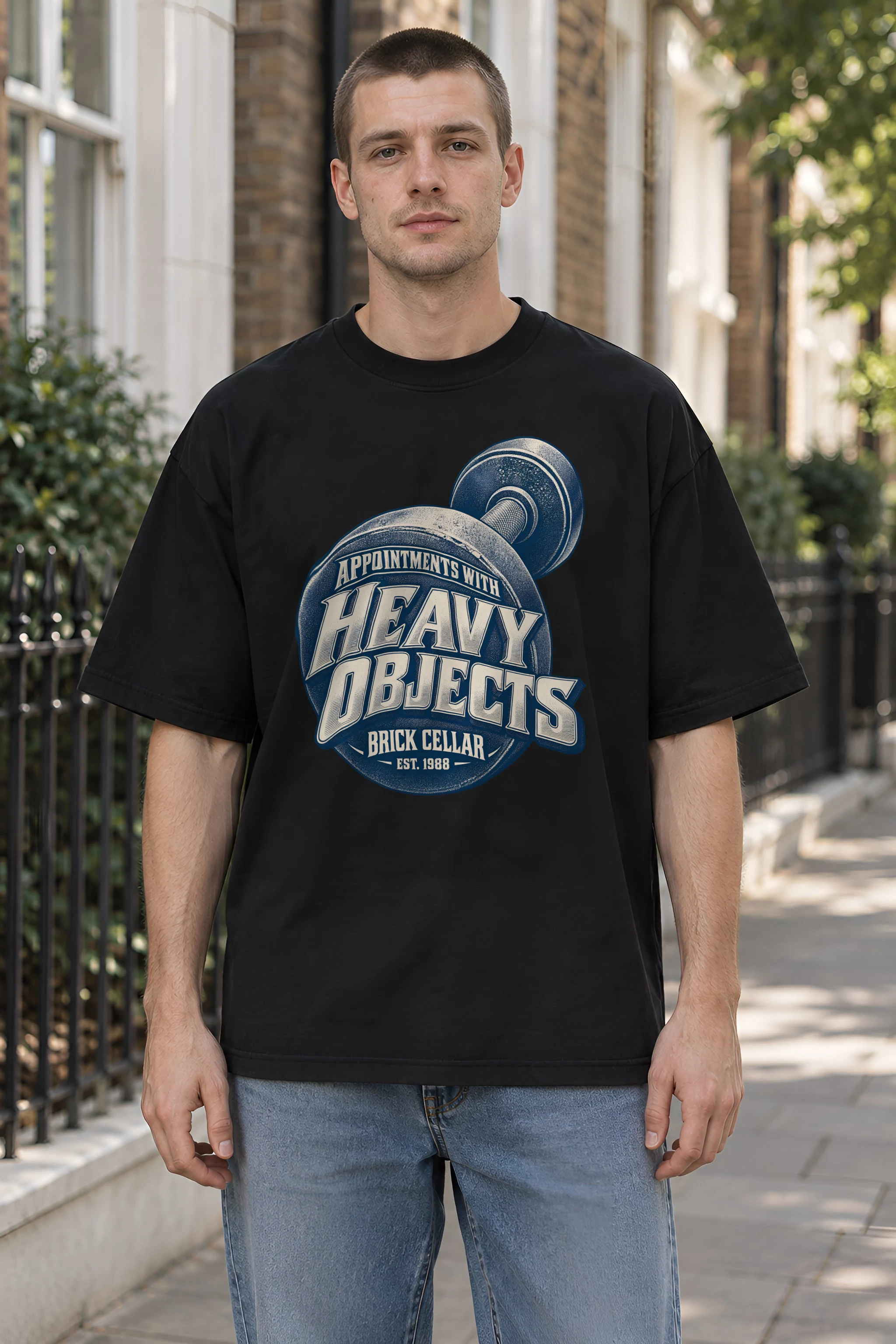 "Appointments With Heavy Objects" Unisex Oversized Heavyweight Crewneck T-Shirt