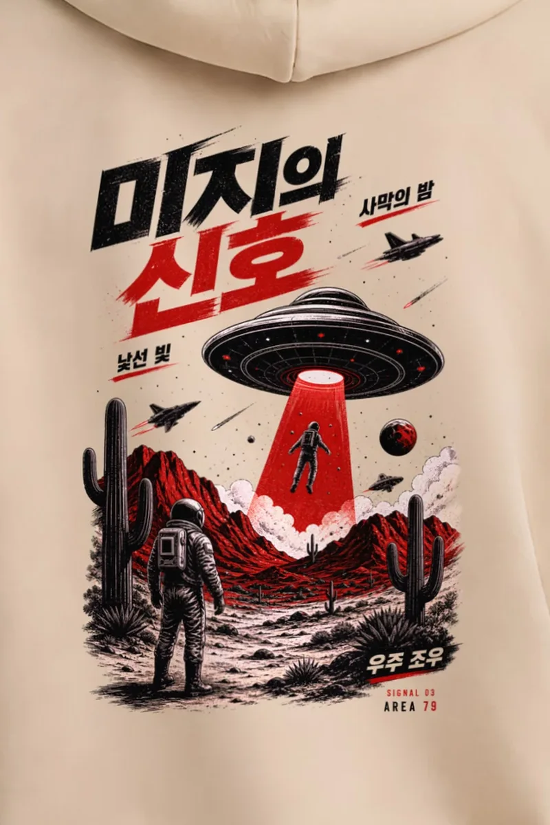 "Area 79 Signal" Unisex Pullover Hoodie - the graphic up close