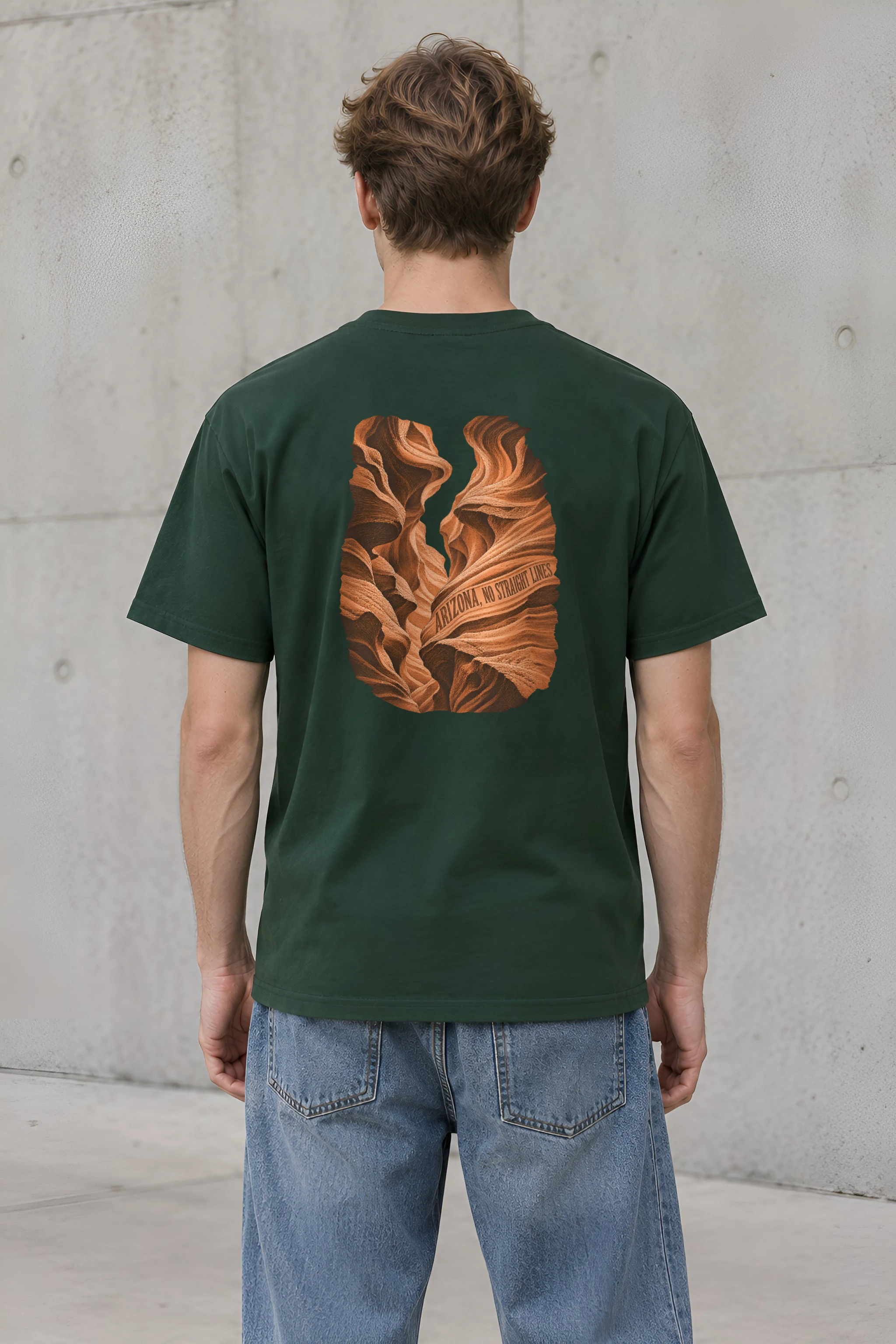 "Arizona, No Straight Lines" Heavyweight Unisex Crewneck T-shirt