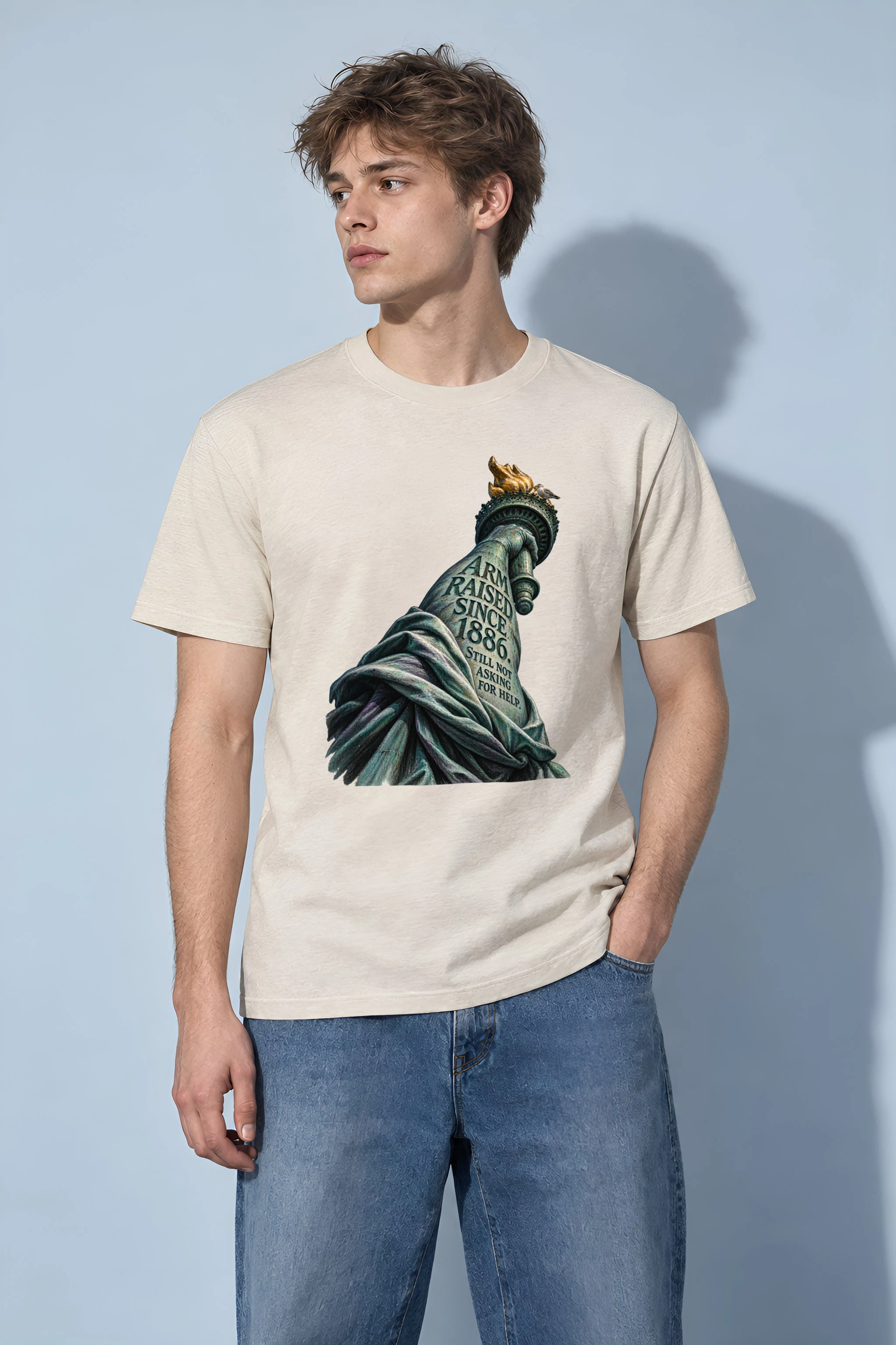 "Arm Raised Since 1886" Heavyweight Unisex Crewneck T-shirt