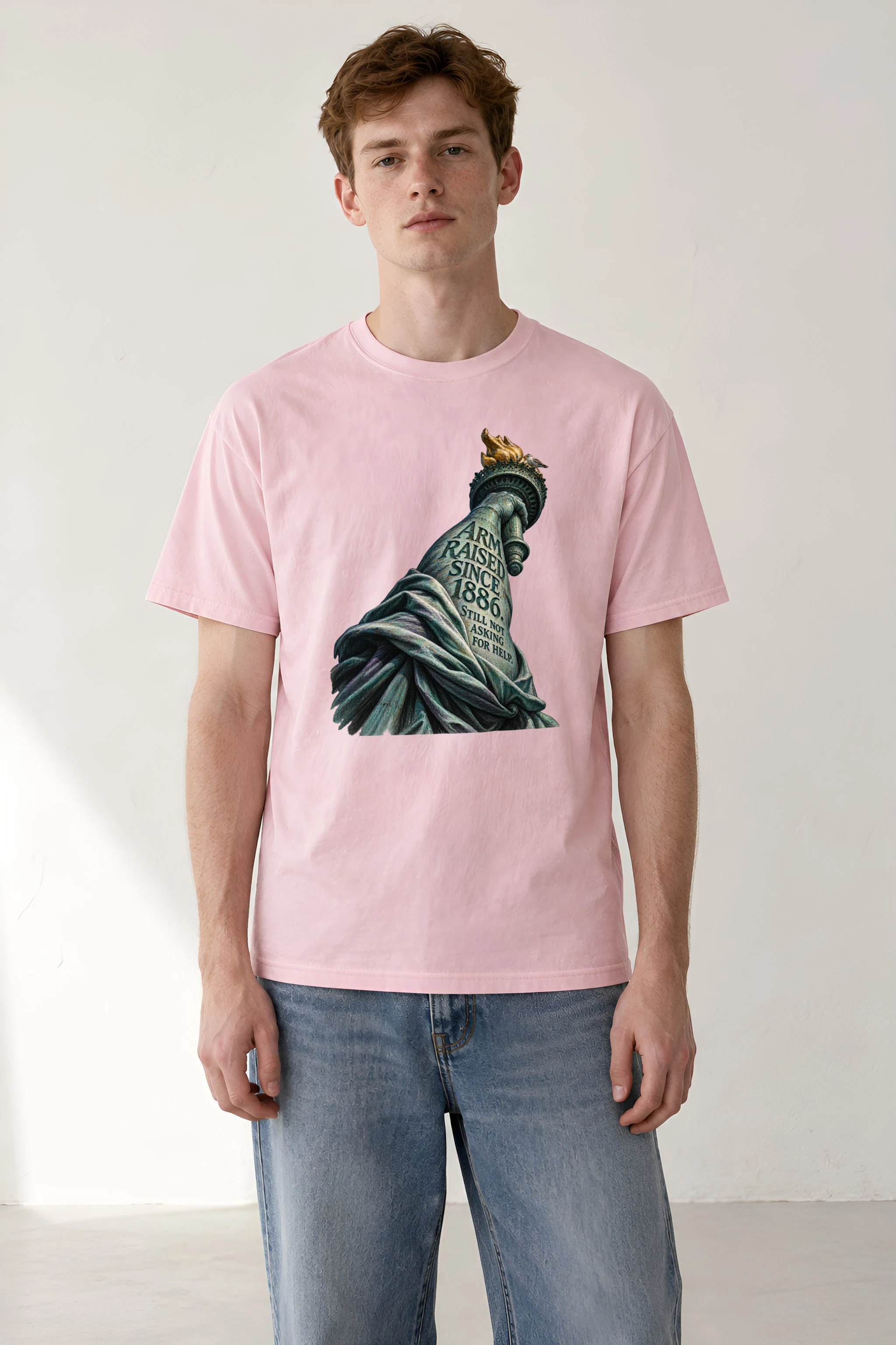 "Arm Raised Since 1886" Heavyweight Unisex Crewneck T-shirt