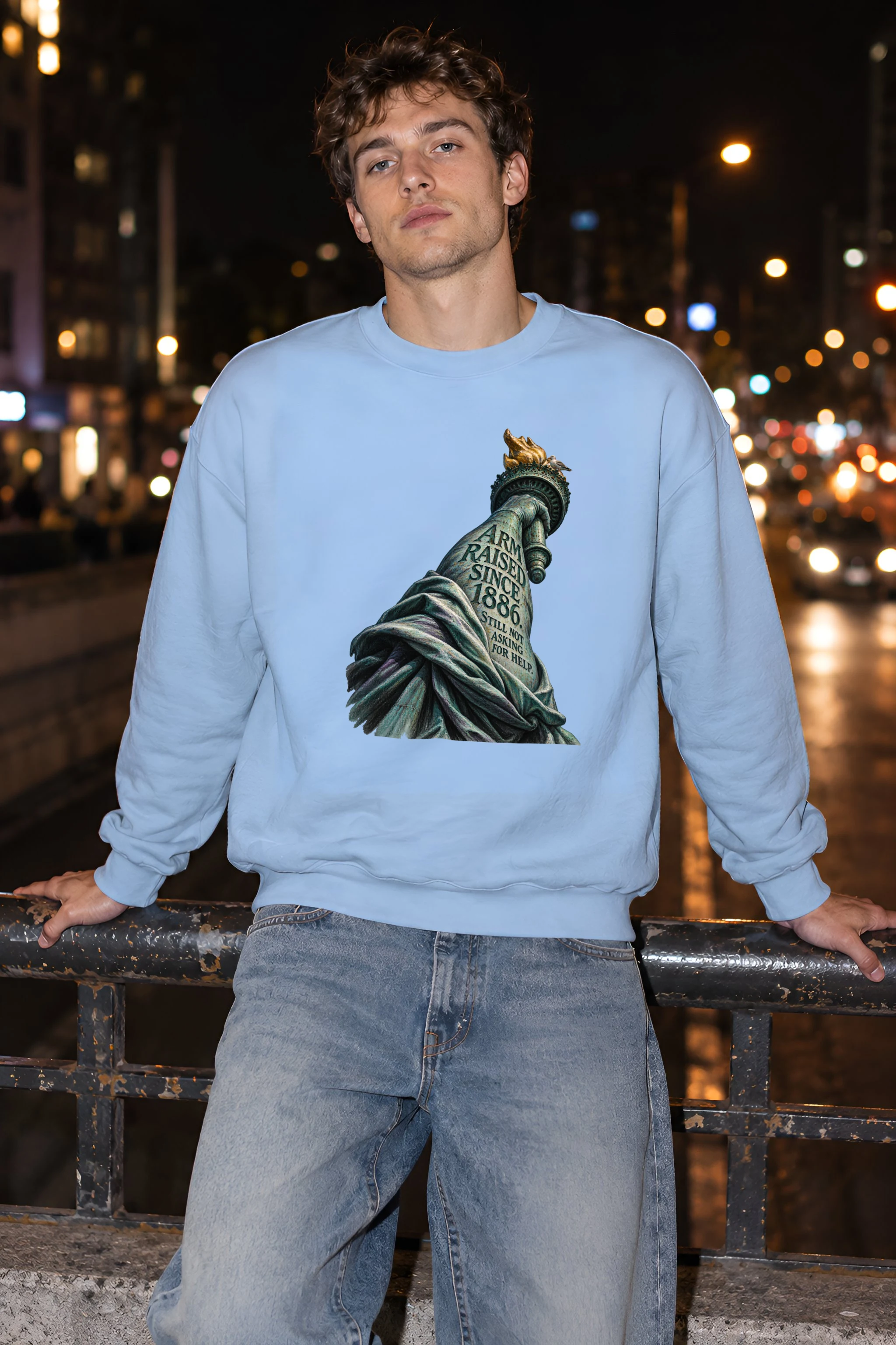 "Arm Raised Since 1886" Unisex Crewneck Sweatshirt