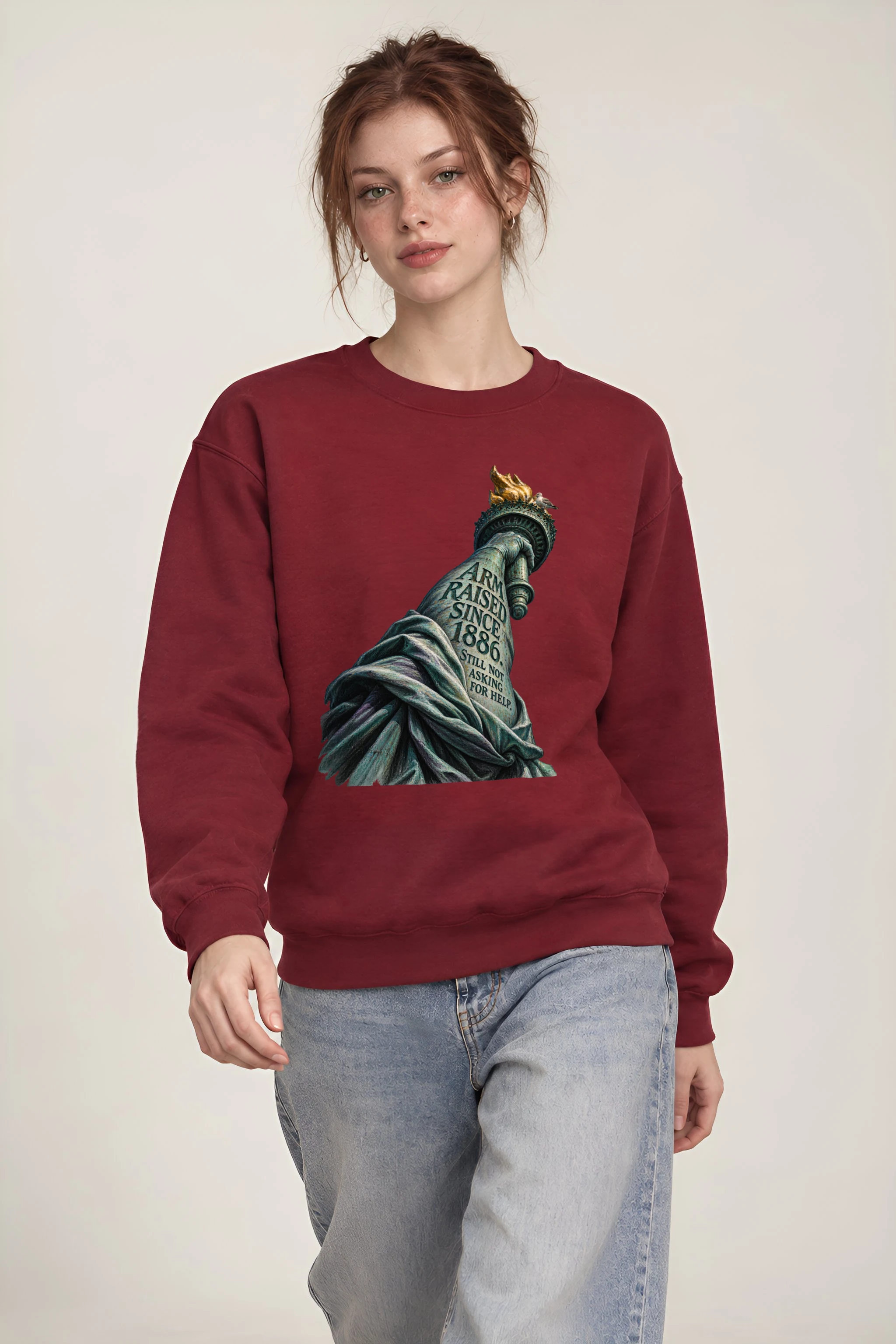 "Arm Raised Since 1886" Unisex Crewneck Sweatshirt