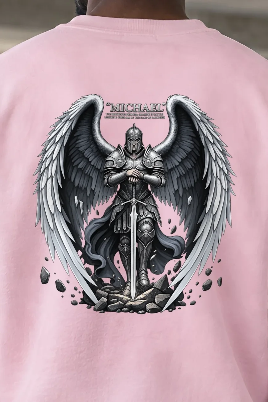 "Armored Archangel Michael" 1 Crewneck Sweatshirt - the graphic up close
