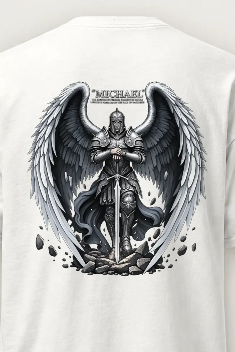 "Armored Archangel Michael" Heavyweight Unisex Crewneck T-shirt