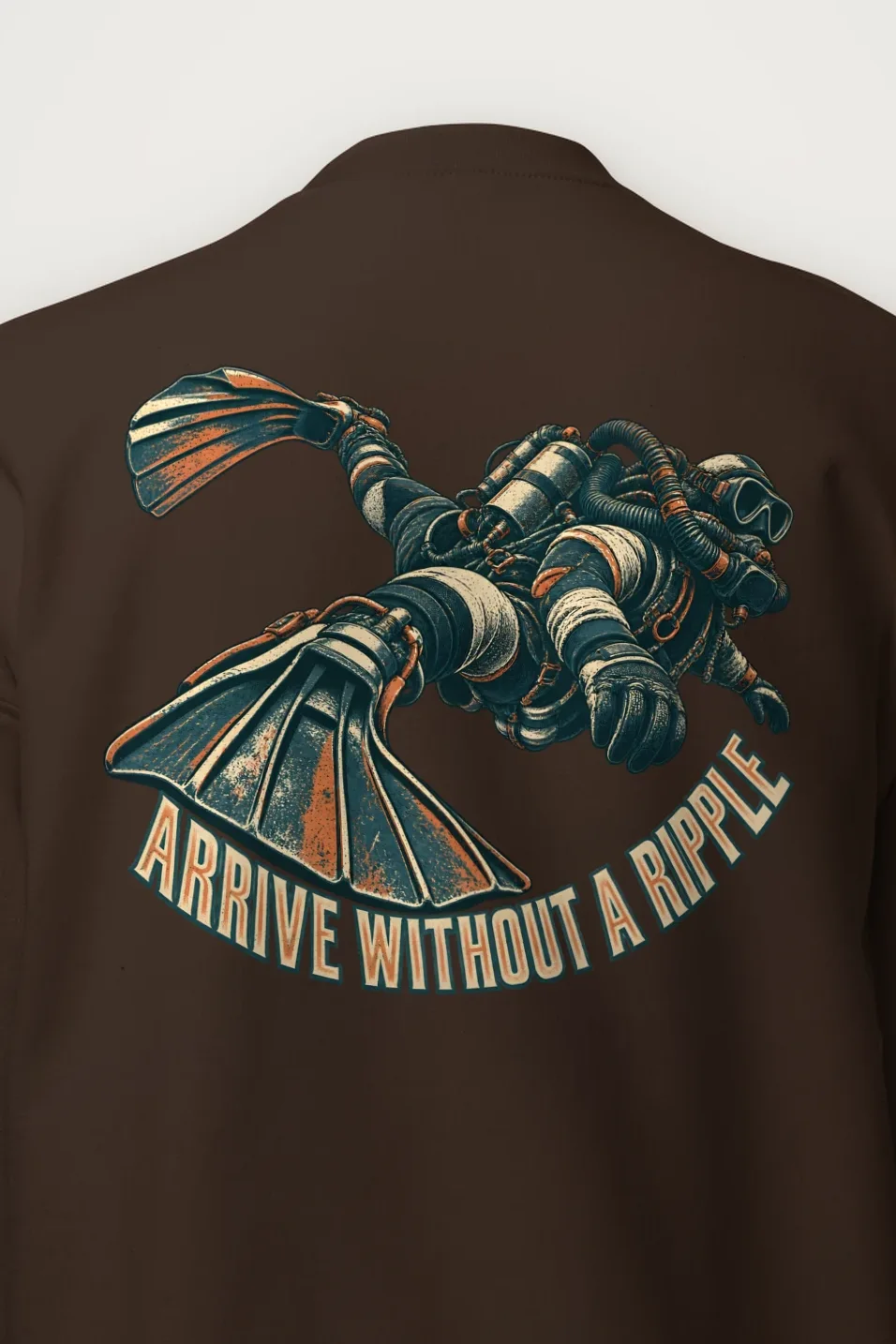 "Arrive Without a Ripple" Heavy Blend Unisex Crewneck Sweatshirt - the graphic up close