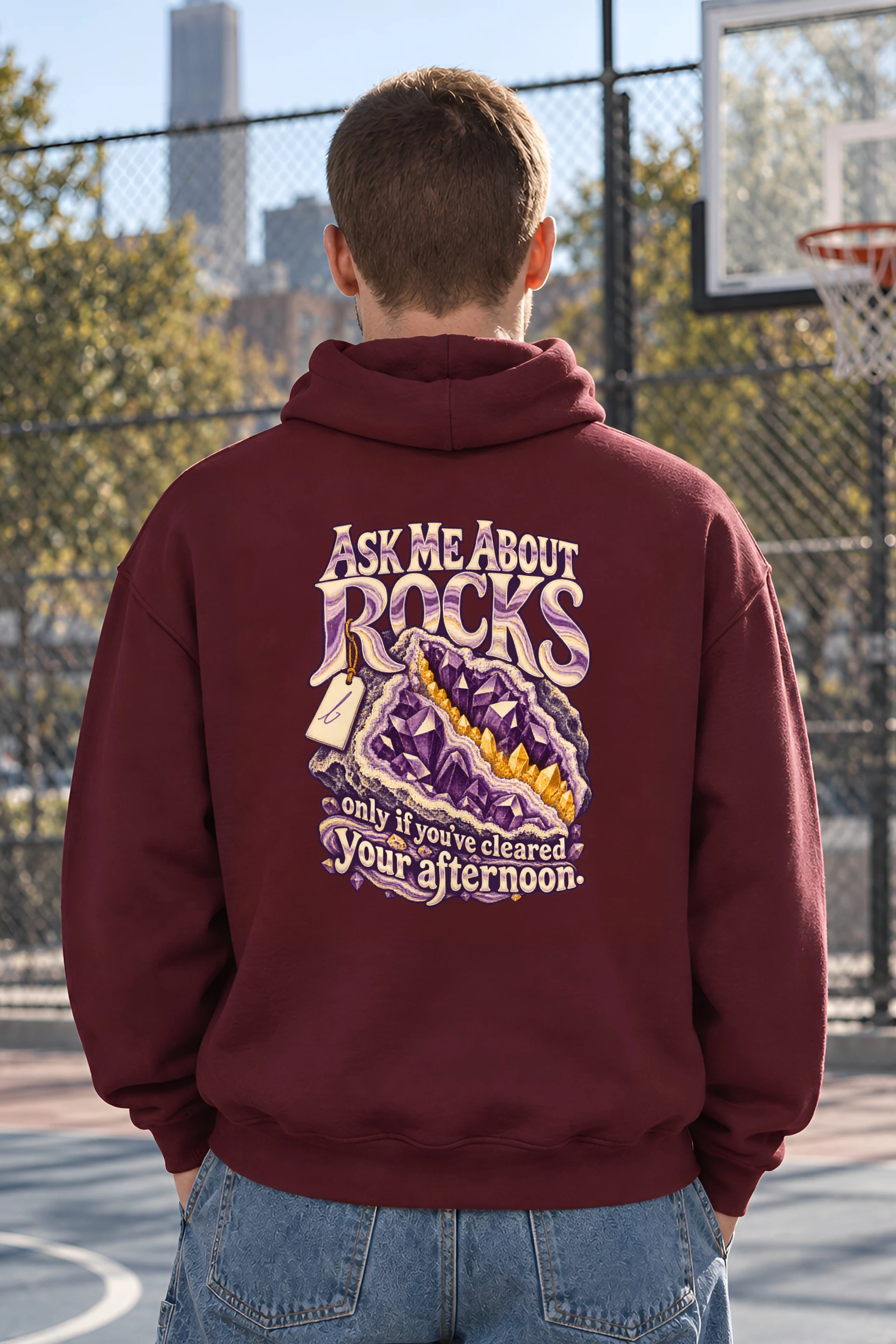 "Ask Me About Rocks" Unisex Pullover Hoodie