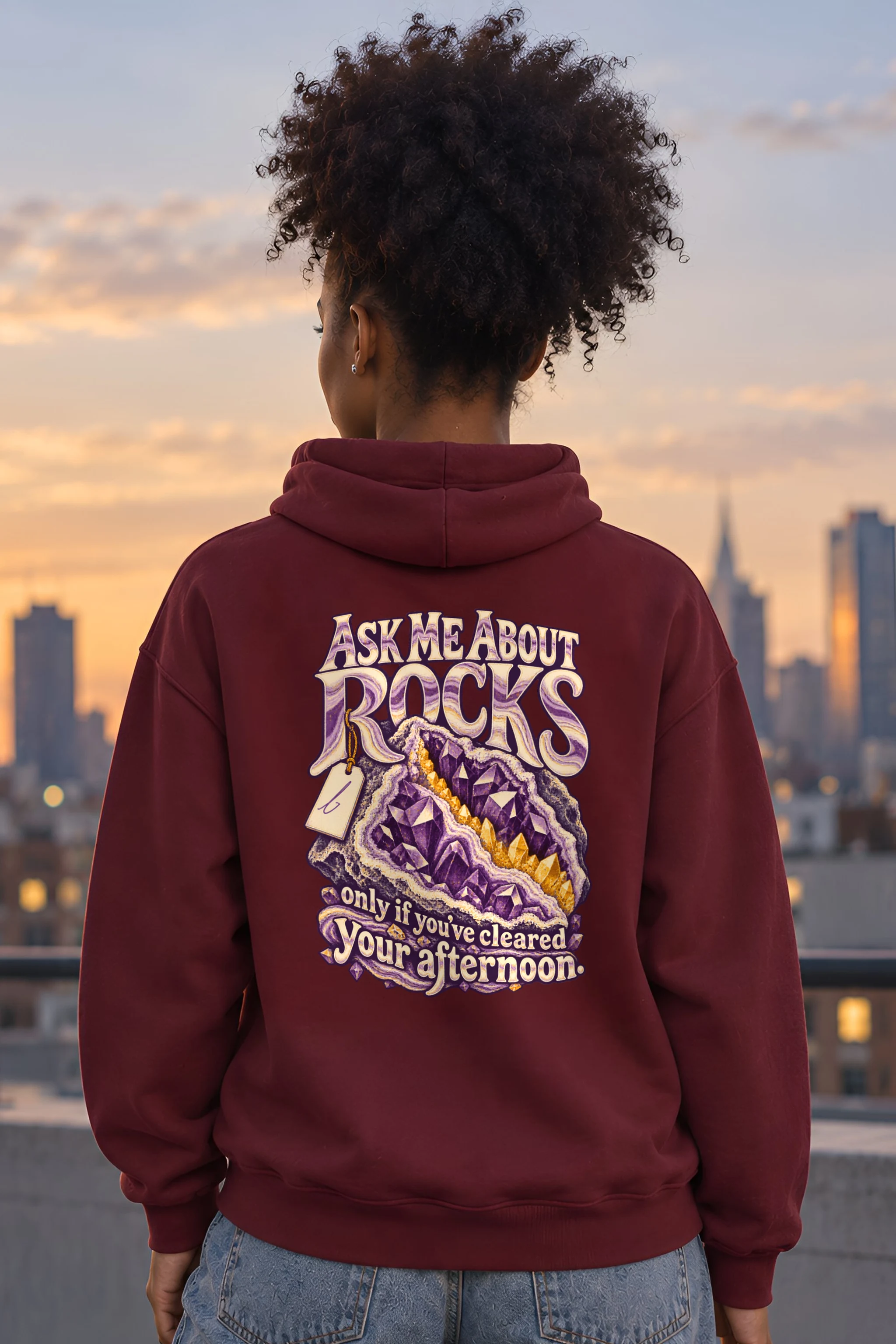 "Ask Me About Rocks" Unisex Pullover Hoodie