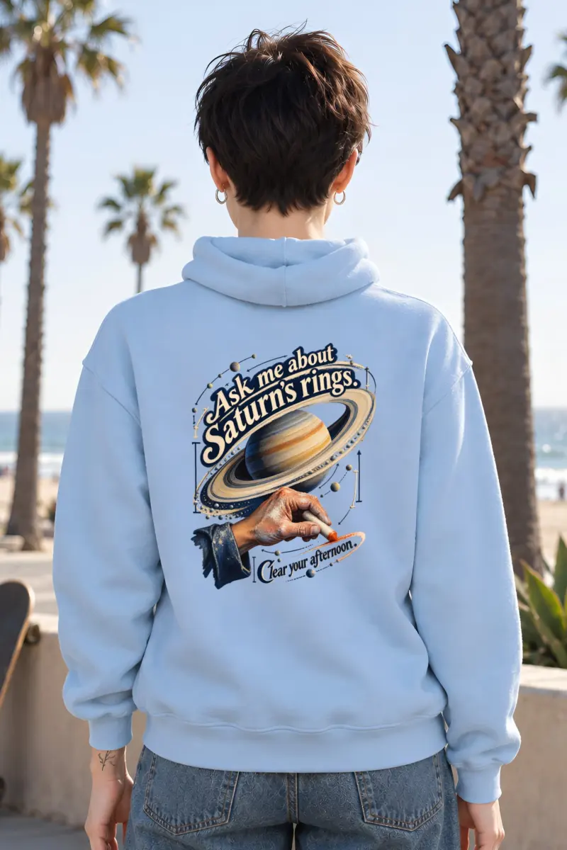 “Ask Me About Saturn’s Rings” Unisex Pullover Hoodie
