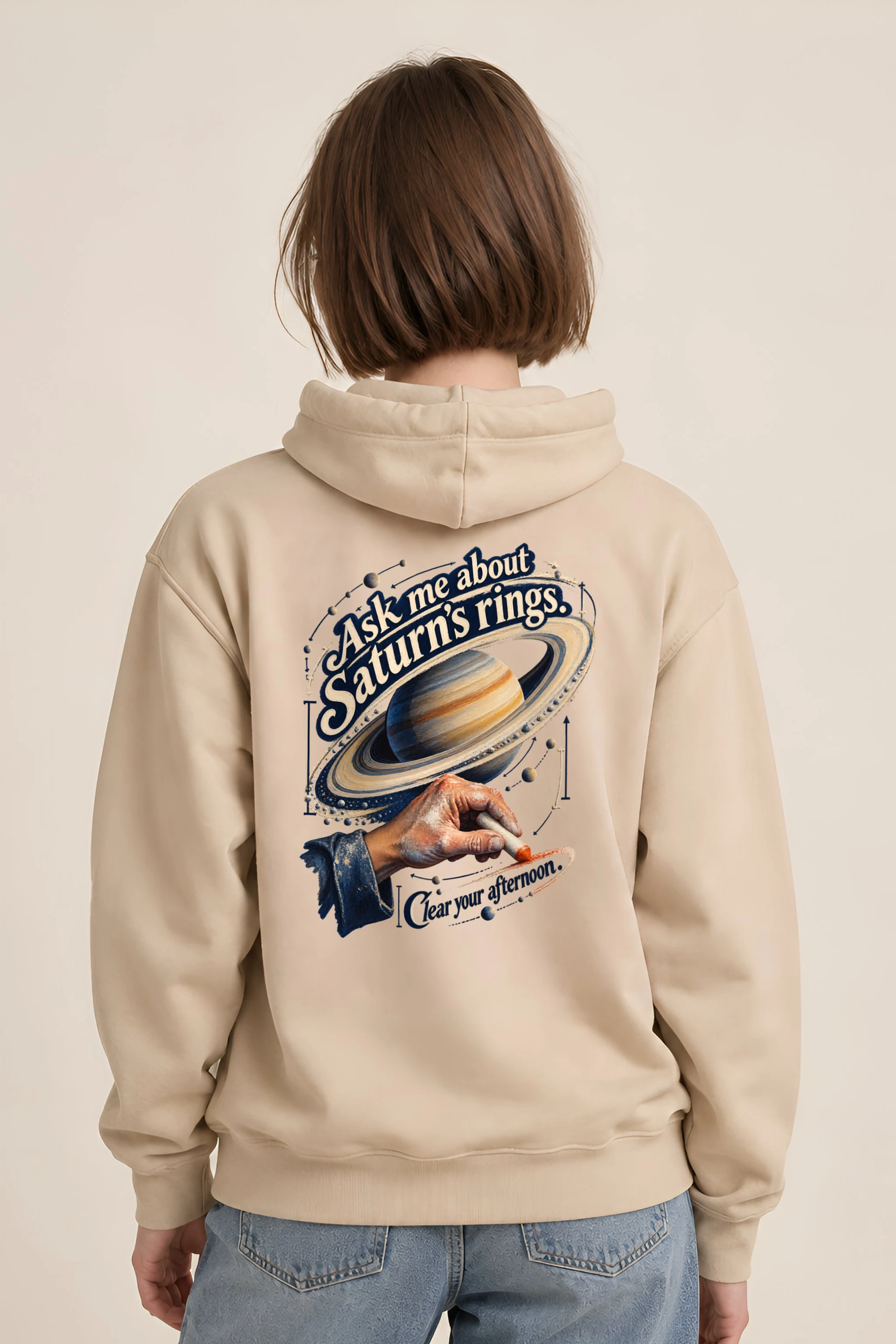 "Ask Me About Saturn's Rings" Unisex Pullover Hoodie