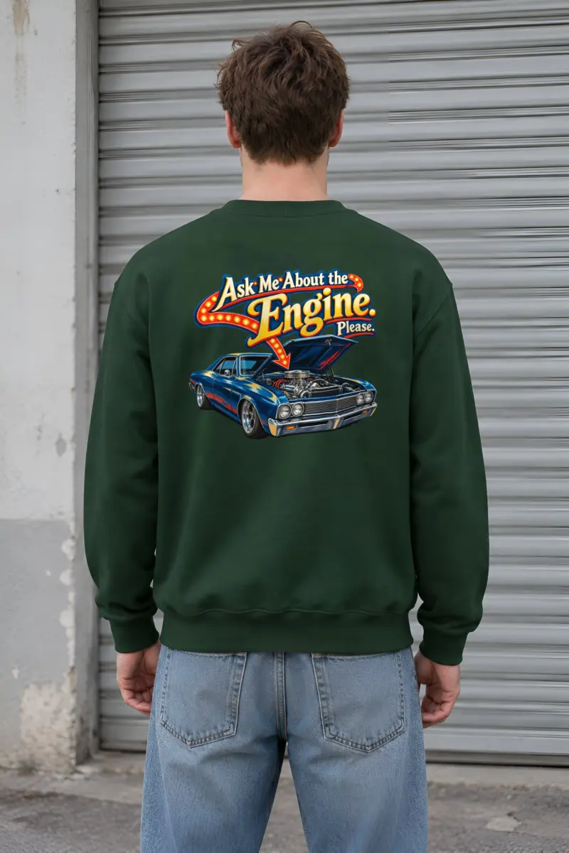 “Ask Me About the Engine” Heavy Blend Unisex Crewneck Sweatshirt