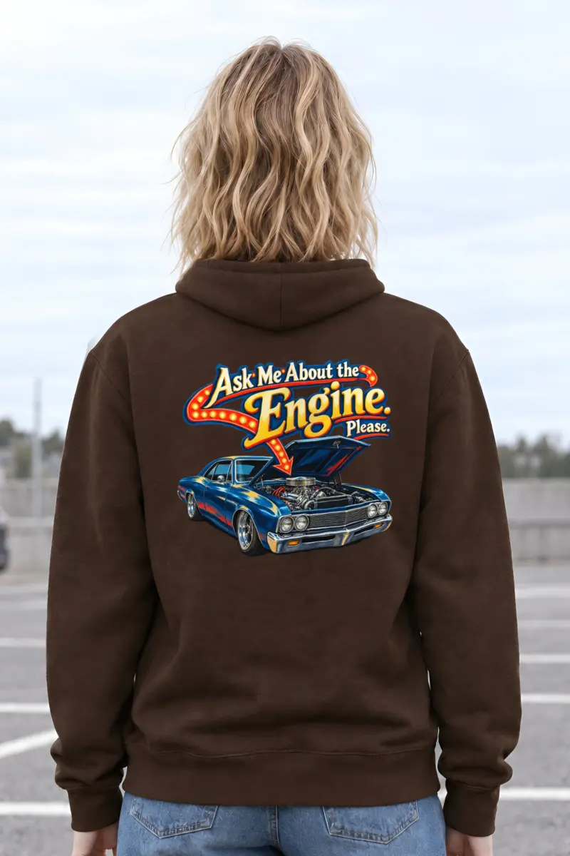 “Ask Me About the Engine” Heavy Blend Unisex Pullover Hoodie