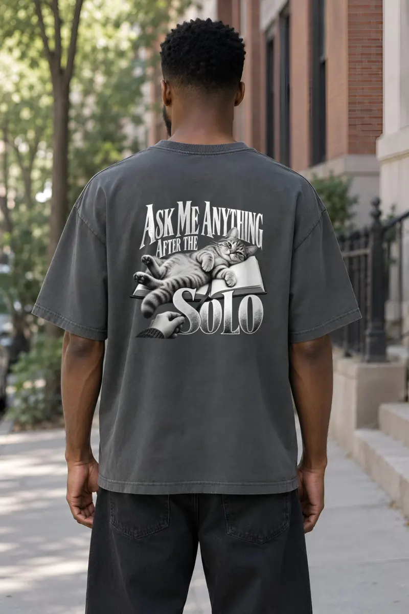 "Ask Me Anything After the Solo" Unisex Oversized Heavyweight Crewneck T-Shirt