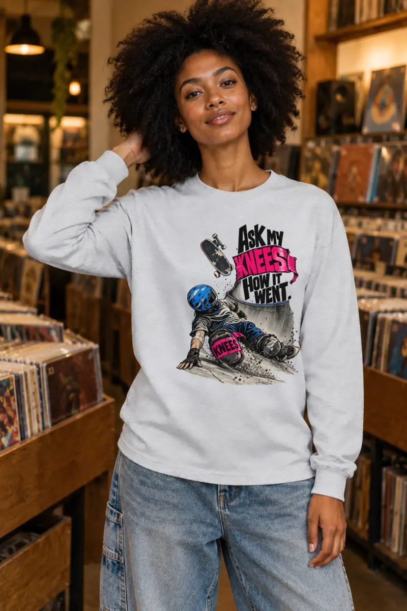 “Ask My Knees How It Went” Unisex Longsleeve T-shirt