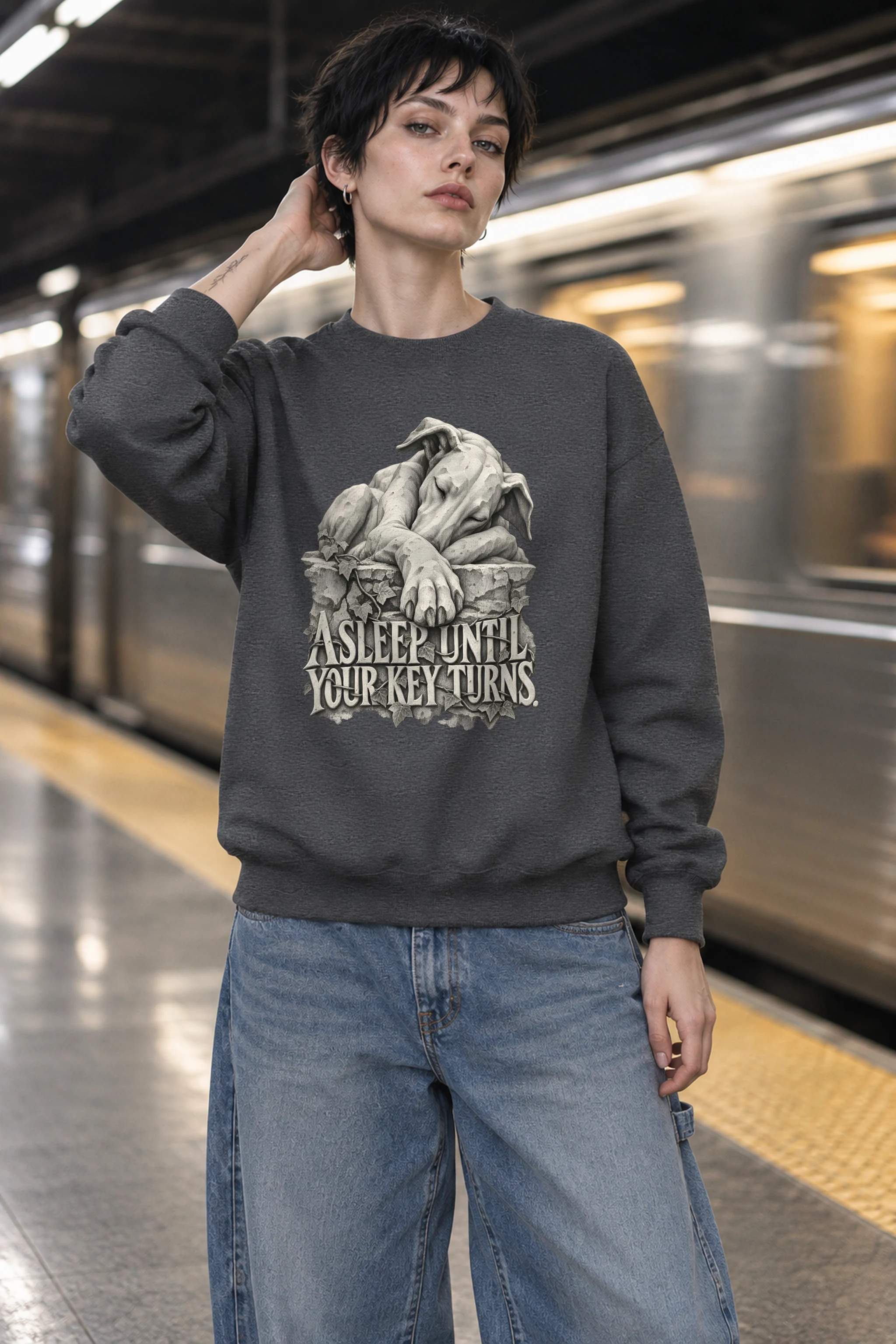 "Asleep Until Your Key Turns" 1 Crewneck Sweatshirt