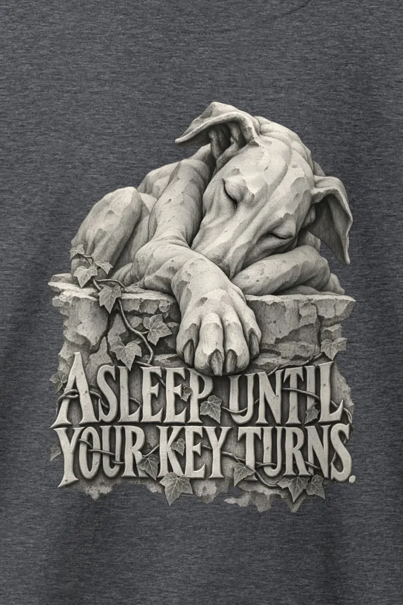 "Asleep Until Your Key Turns" Heavy Blend Unisex Crewneck Sweatshirt - the graphic up close