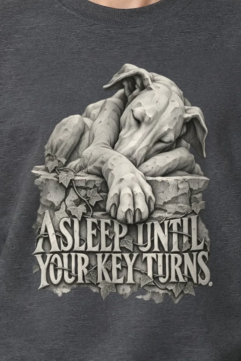"Asleep Until Your Key Turns" 1 Crewneck Sweatshirt - the graphic up close