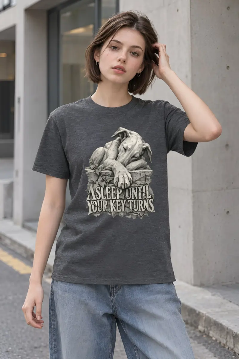 "Asleep Until Your Key Turns" Heavyweight Unisex Crewneck T-shirt