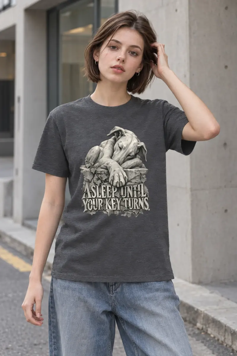 "Asleep Until Your Key Turns" Heavyweight Unisex Crewneck T-shirt