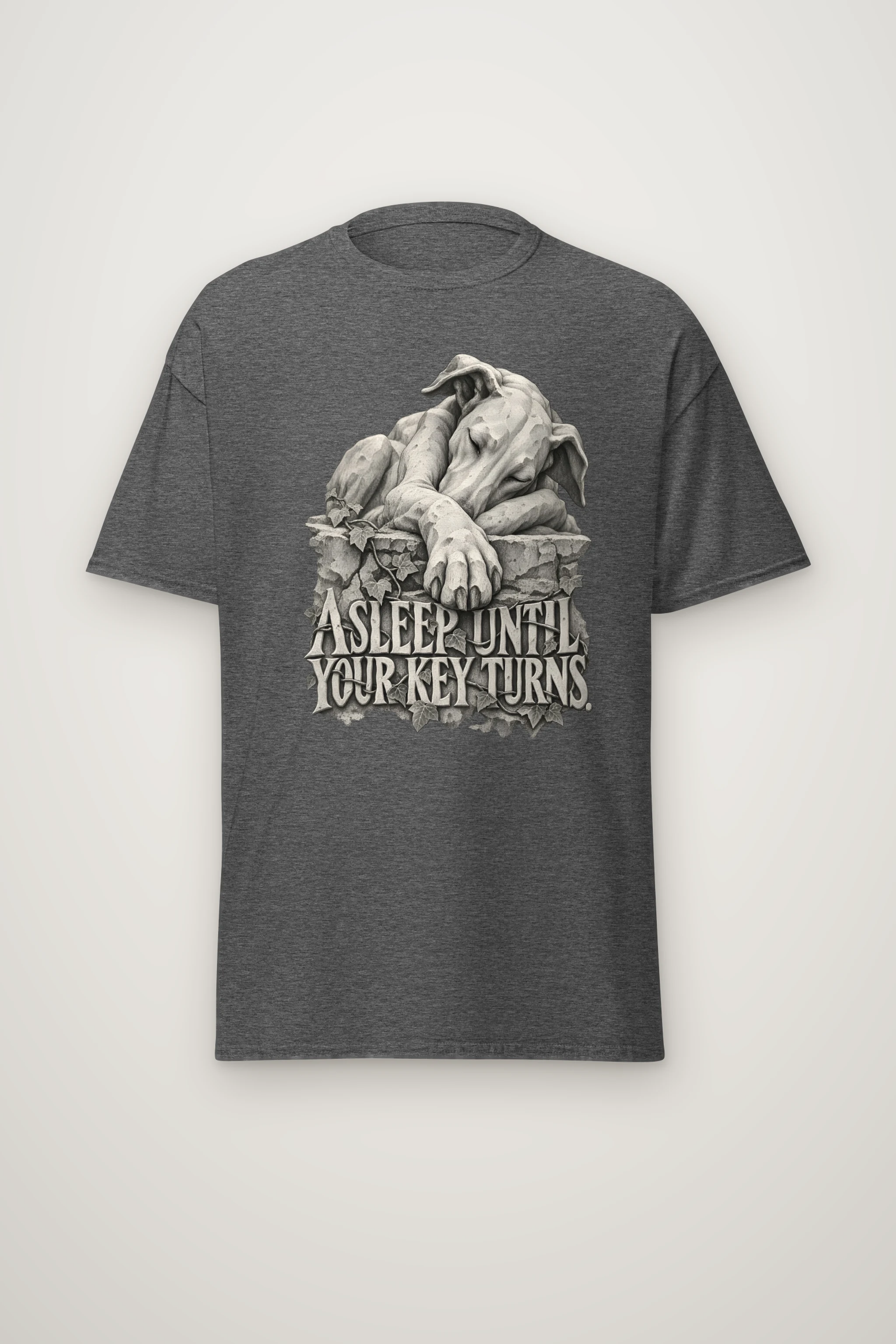 "Asleep Until Your Key Turns" Heavyweight Unisex Crewneck T-shirt