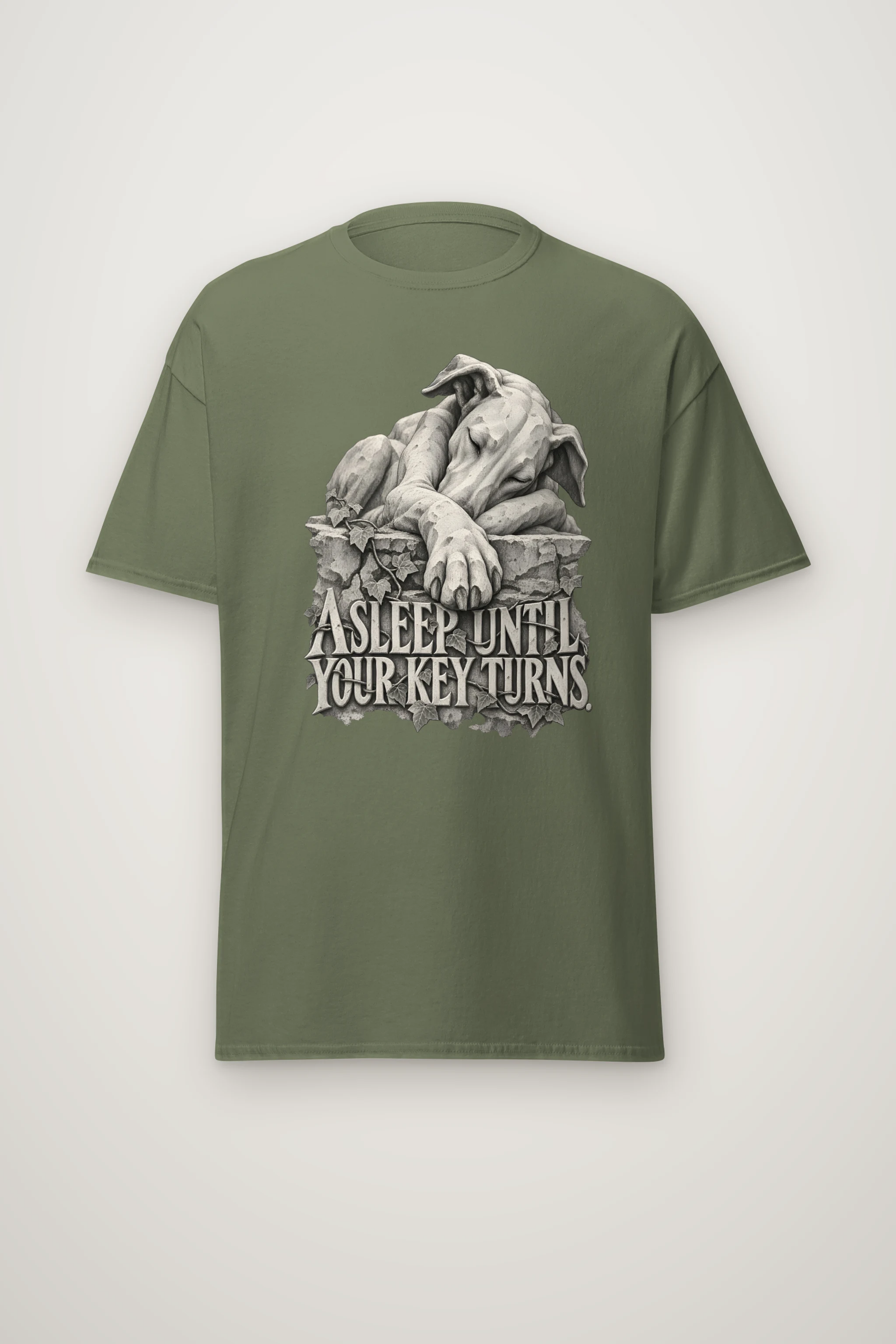 "Asleep Until Your Key Turns" Heavyweight Unisex Crewneck T-shirt