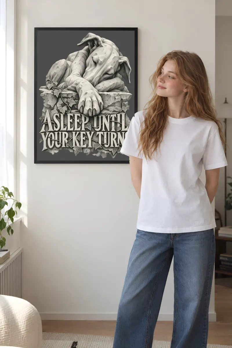 “Asleep Until Your Key Turns” Premium Wooden Framed Poster