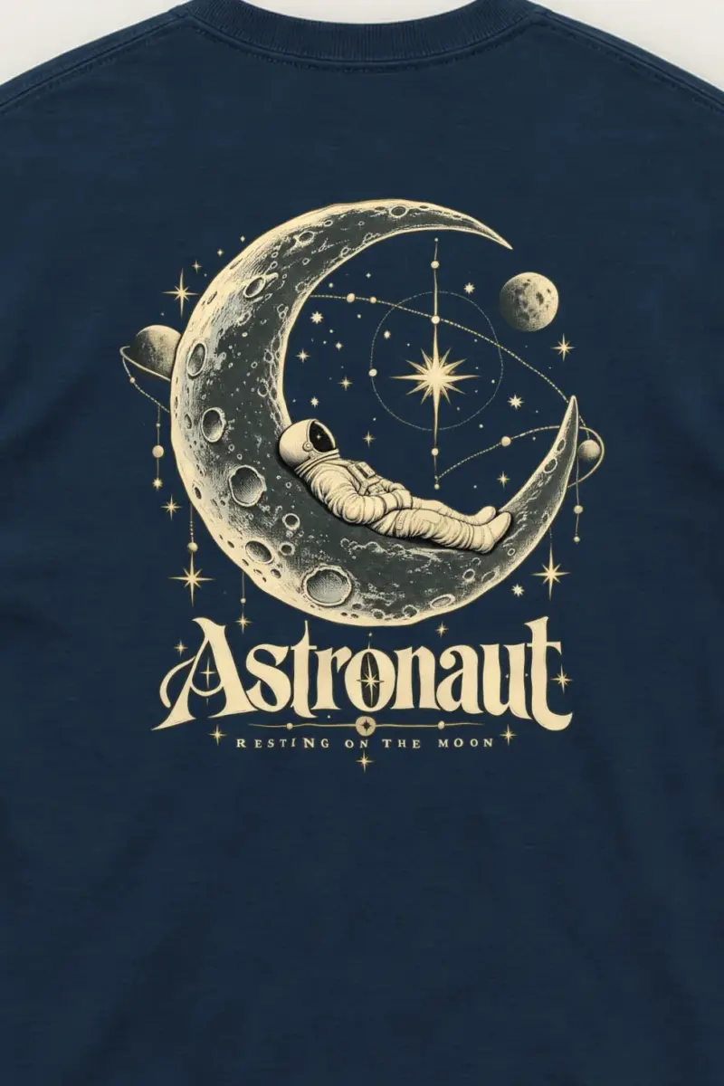 "Astronaut Resting Moon" Unisex Longsleeve T-shirt