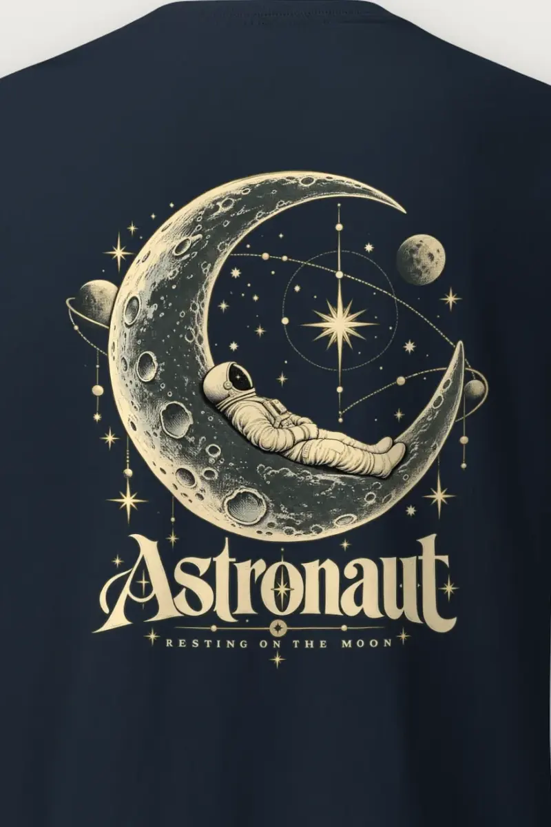 "Astronaut Resting On The Moon" Heavyweight Unisex Crewneck T-shirt