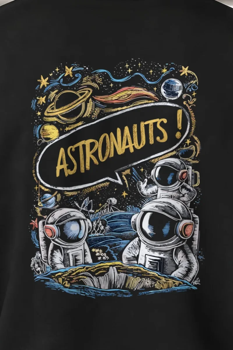"Astronauts" 1 Crewneck Sweatshirt - the graphic up close