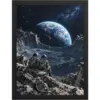 "Astronauts Watching Earth" Premium Wooden Framed Poster
