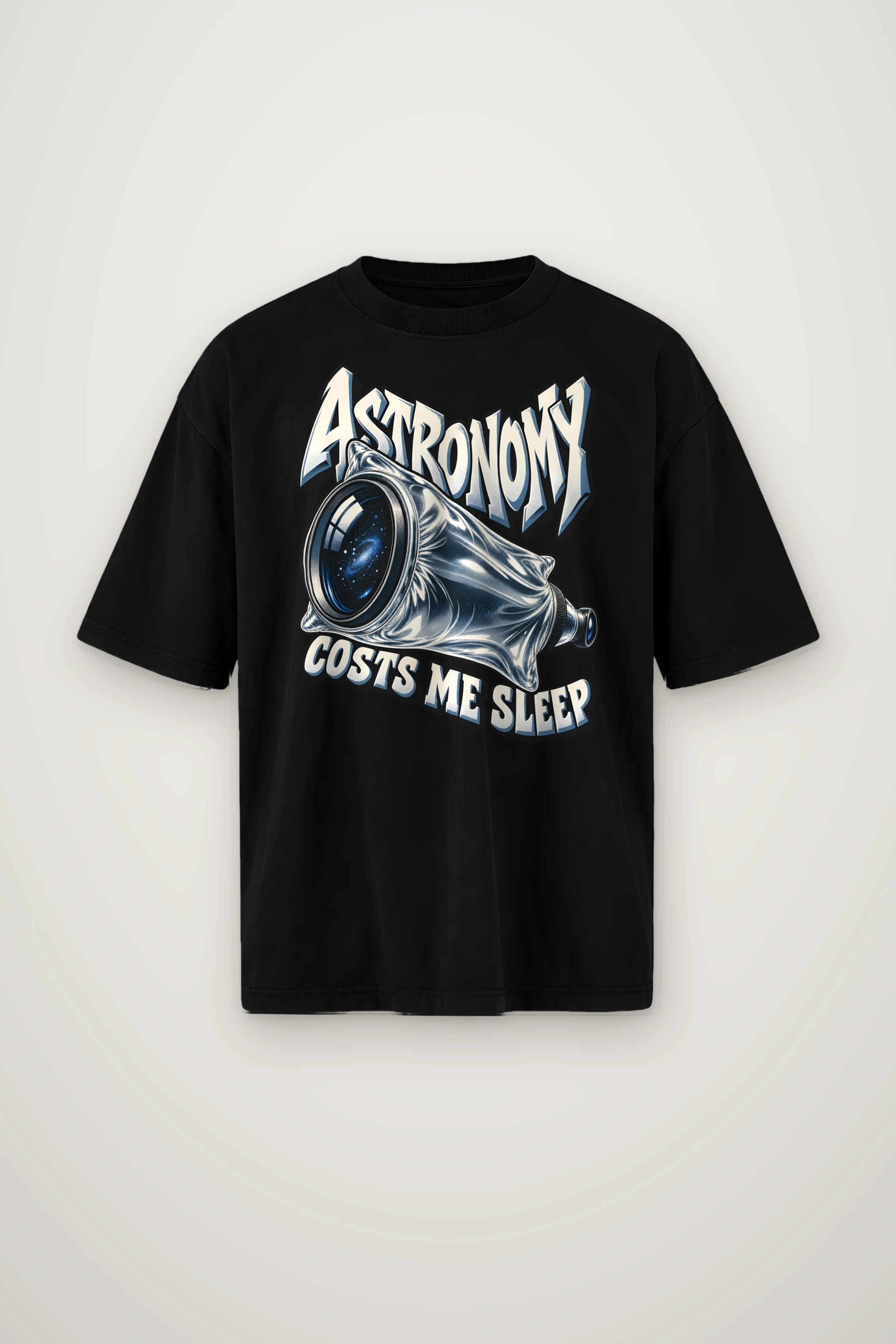 "Astronomy Costs Me Sleep" Men's Oversized Heavyweight Crewneck T-Shirt