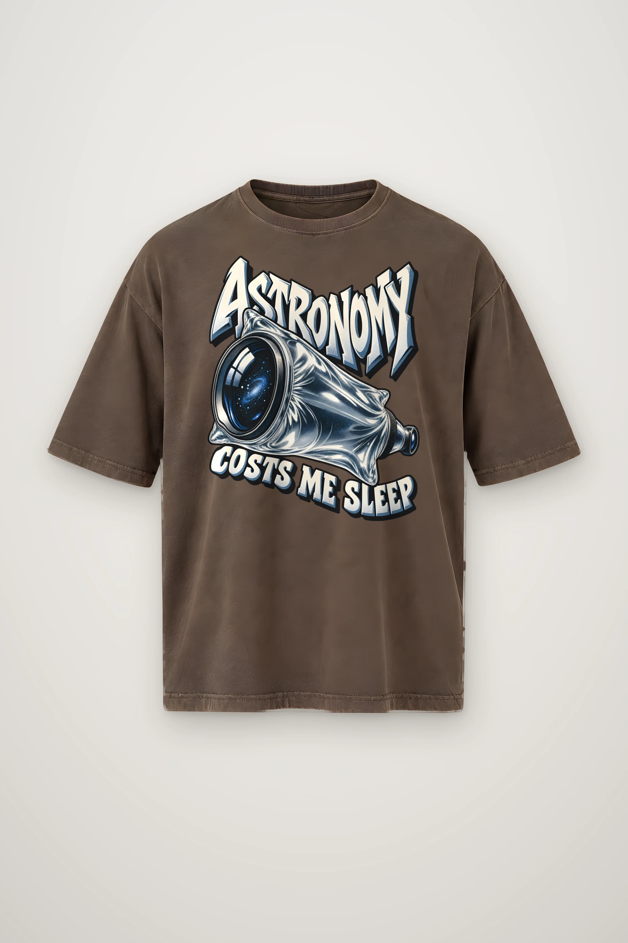"Astronomy Costs Me Sleep" Men's Oversized Heavyweight Crewneck T-Shirt