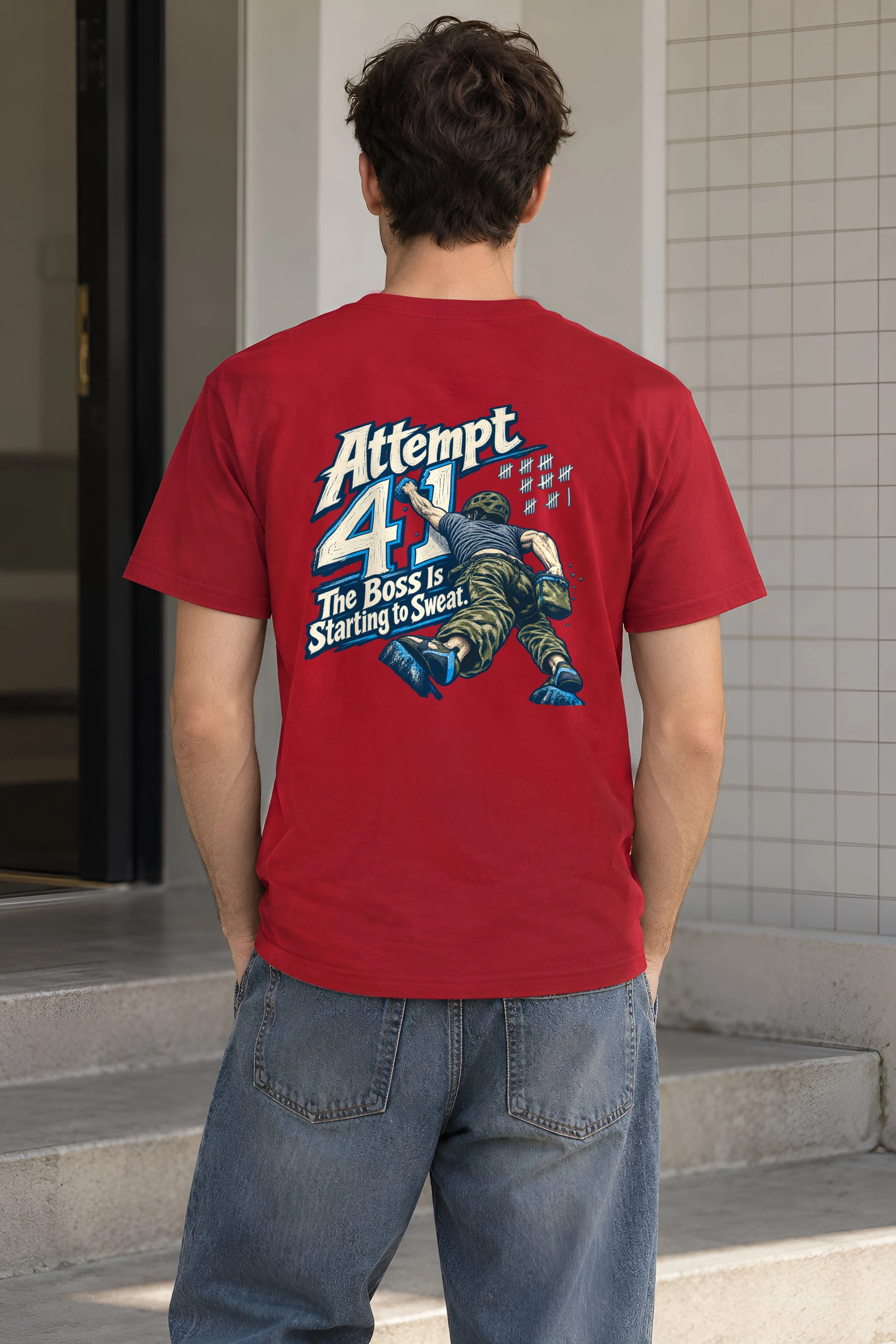 "Attempt 41 Boss Sweat" Heavyweight Unisex Crewneck T-shirt