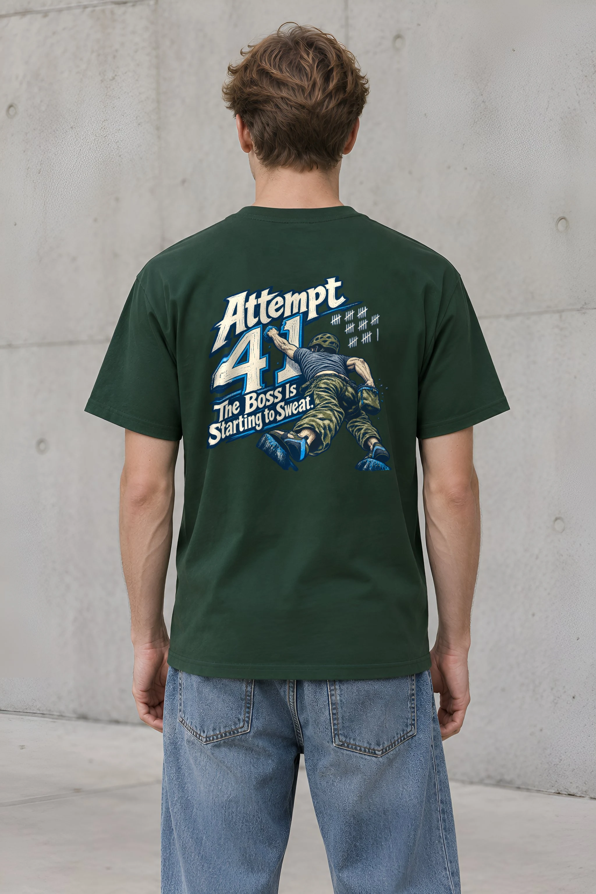 "Attempt 41 Boss Sweat" Heavyweight Unisex Crewneck T-shirt