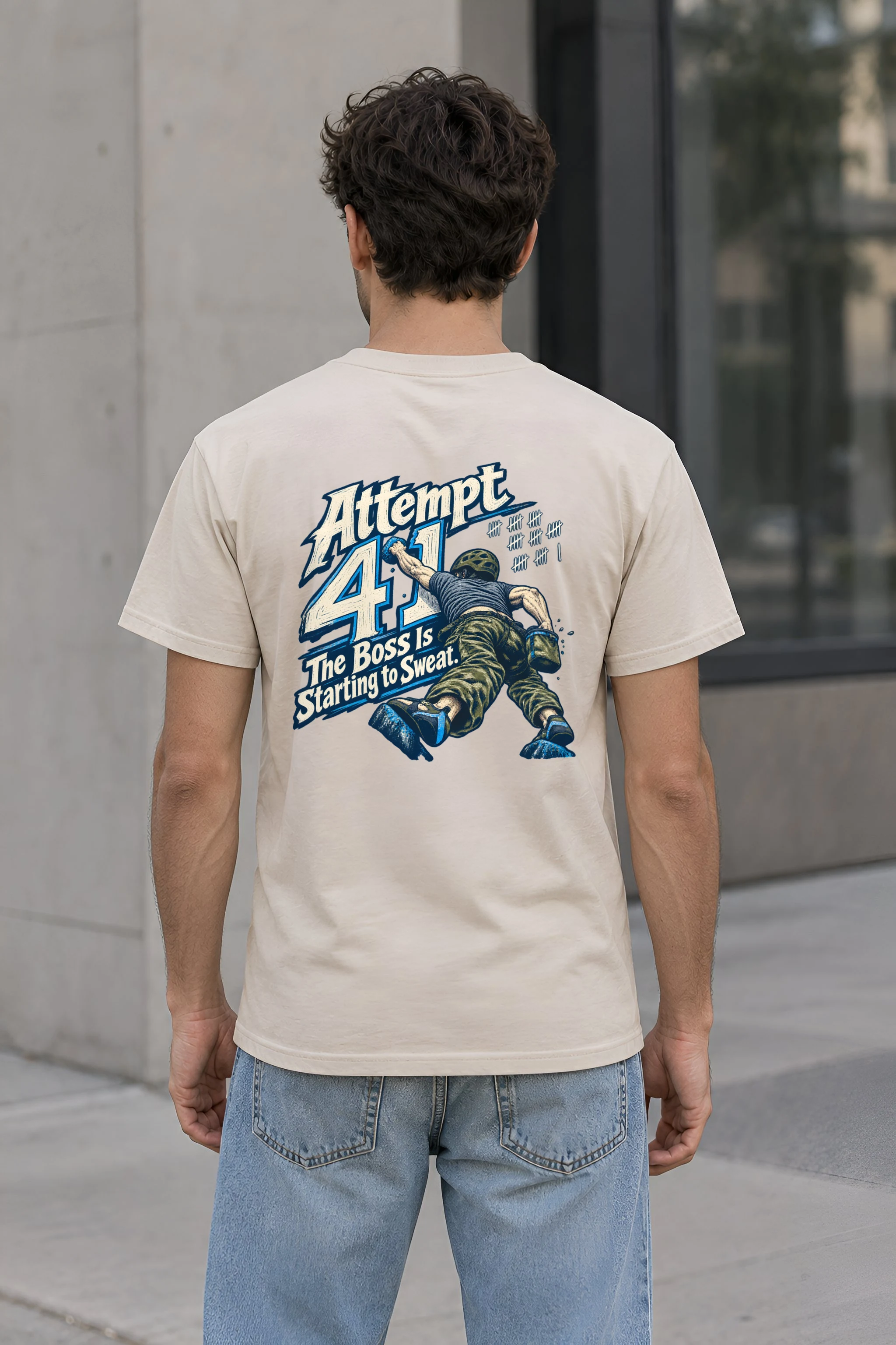 "Attempt 41 Boss Sweat" Heavyweight Unisex Crewneck T-shirt
