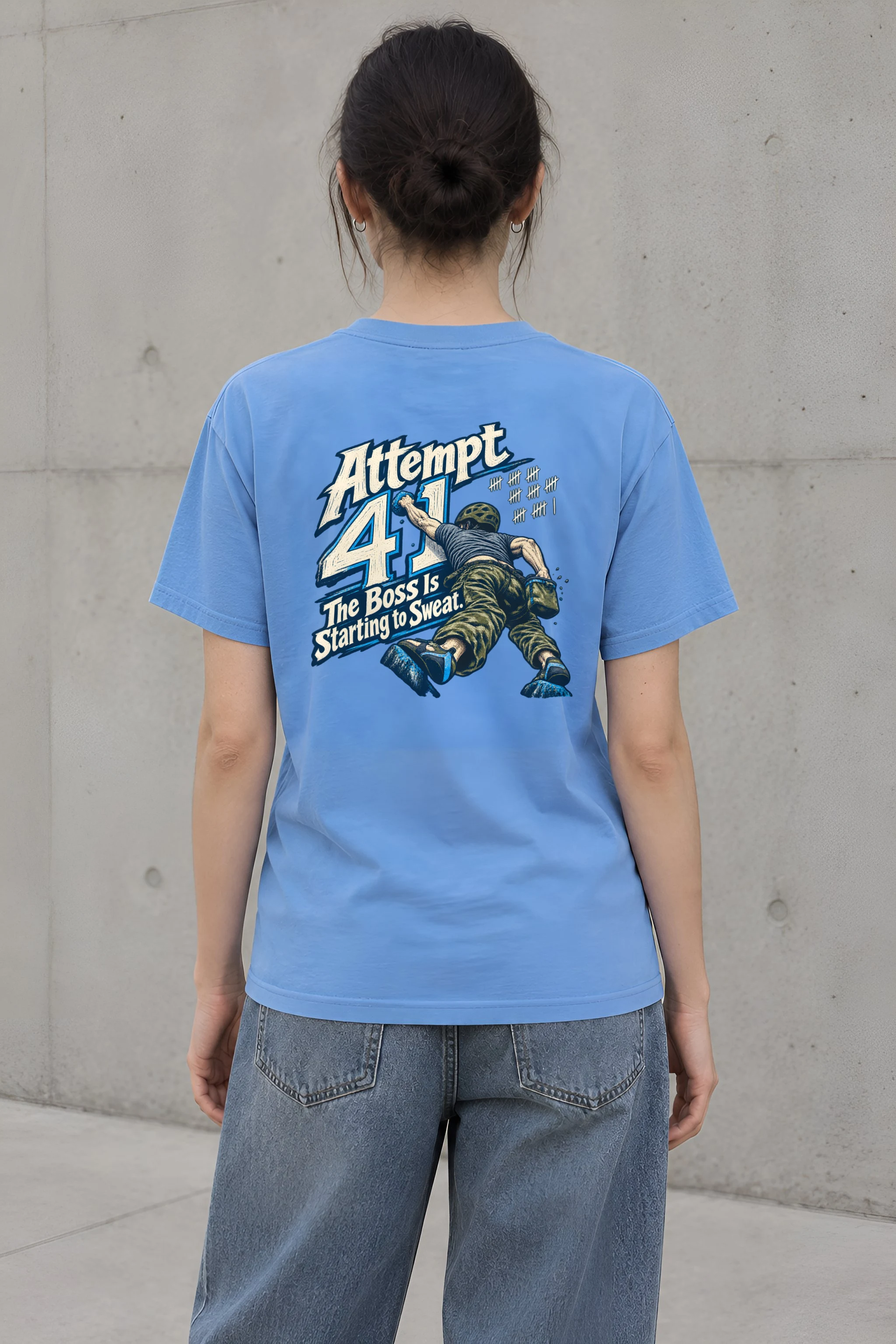 "Attempt 41 Boss Sweat" Heavyweight Unisex Crewneck T-shirt
