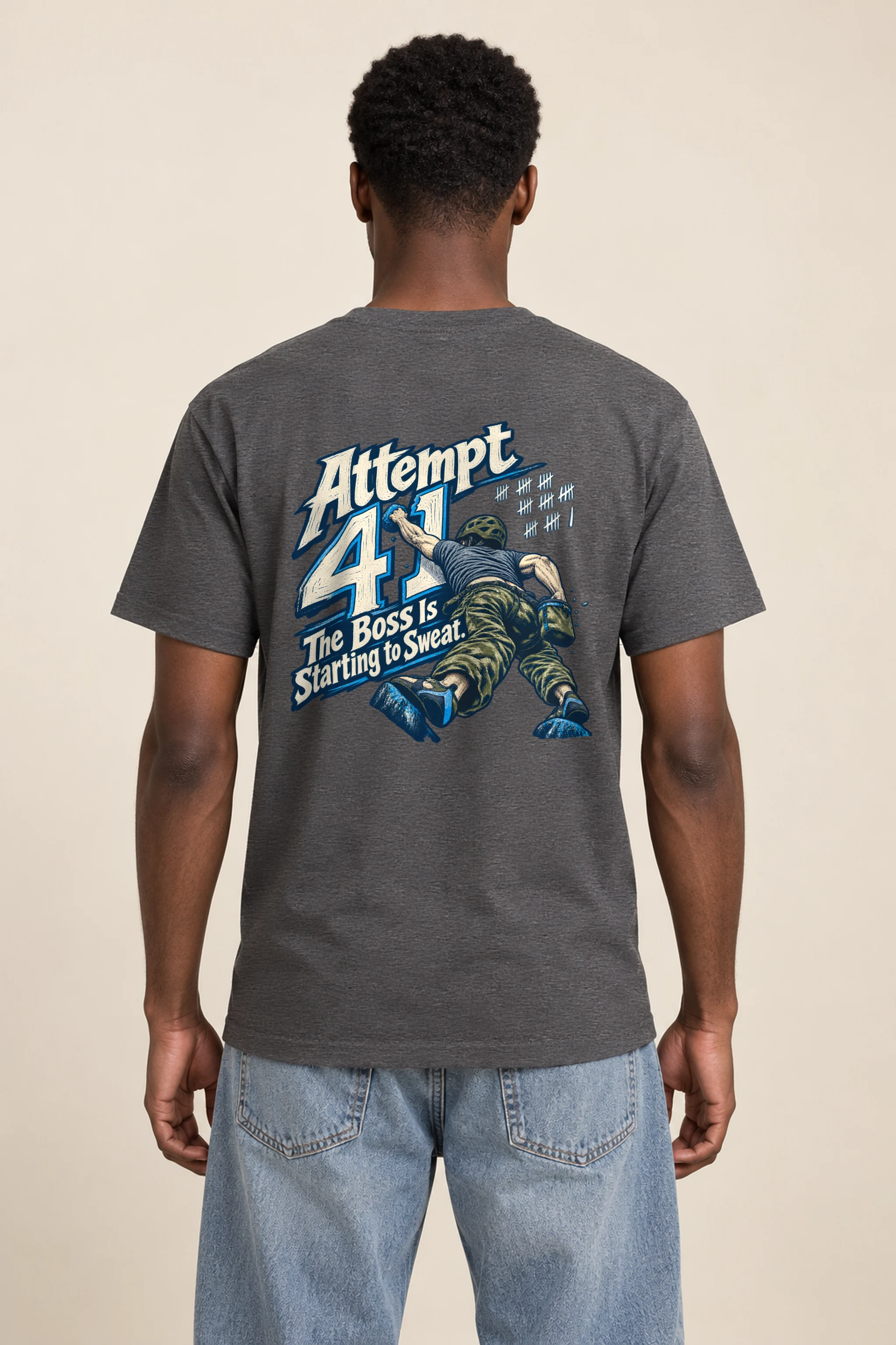 "Attempt 41 Boss Sweat" Heavyweight Unisex Crewneck T-shirt