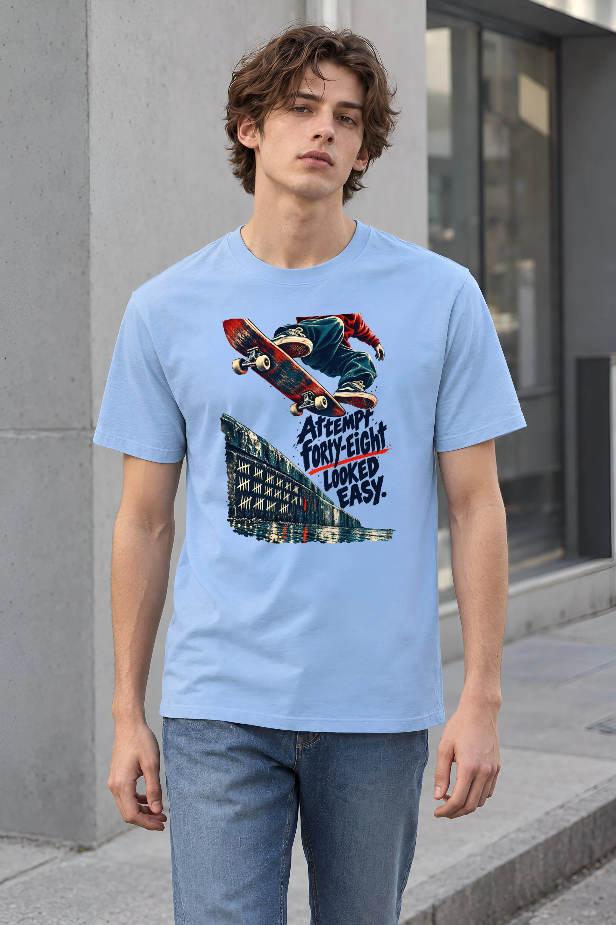 "Attempt Forty-Eight Looked Easy" Heavyweight Unisex Crewneck T-shirt