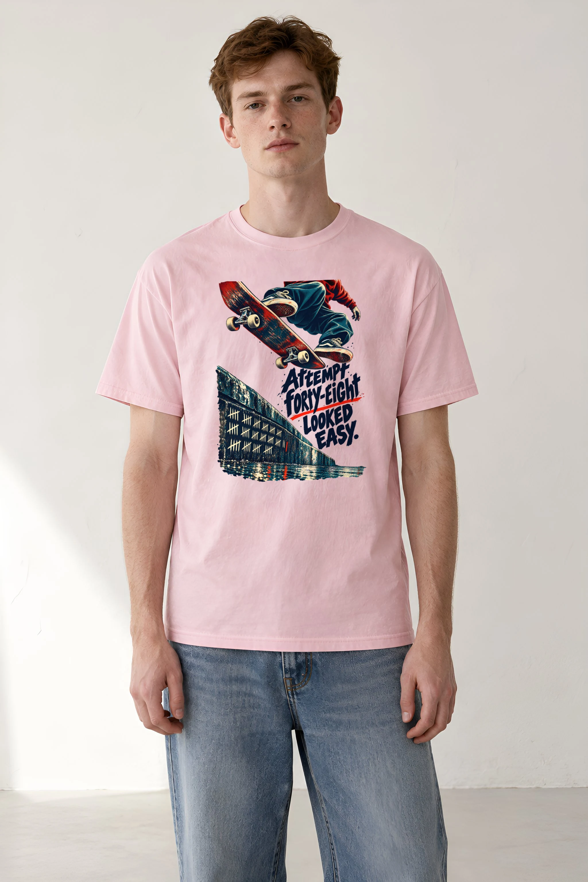"Attempt Forty-Eight Looked Easy" Heavyweight Unisex Crewneck T-shirt