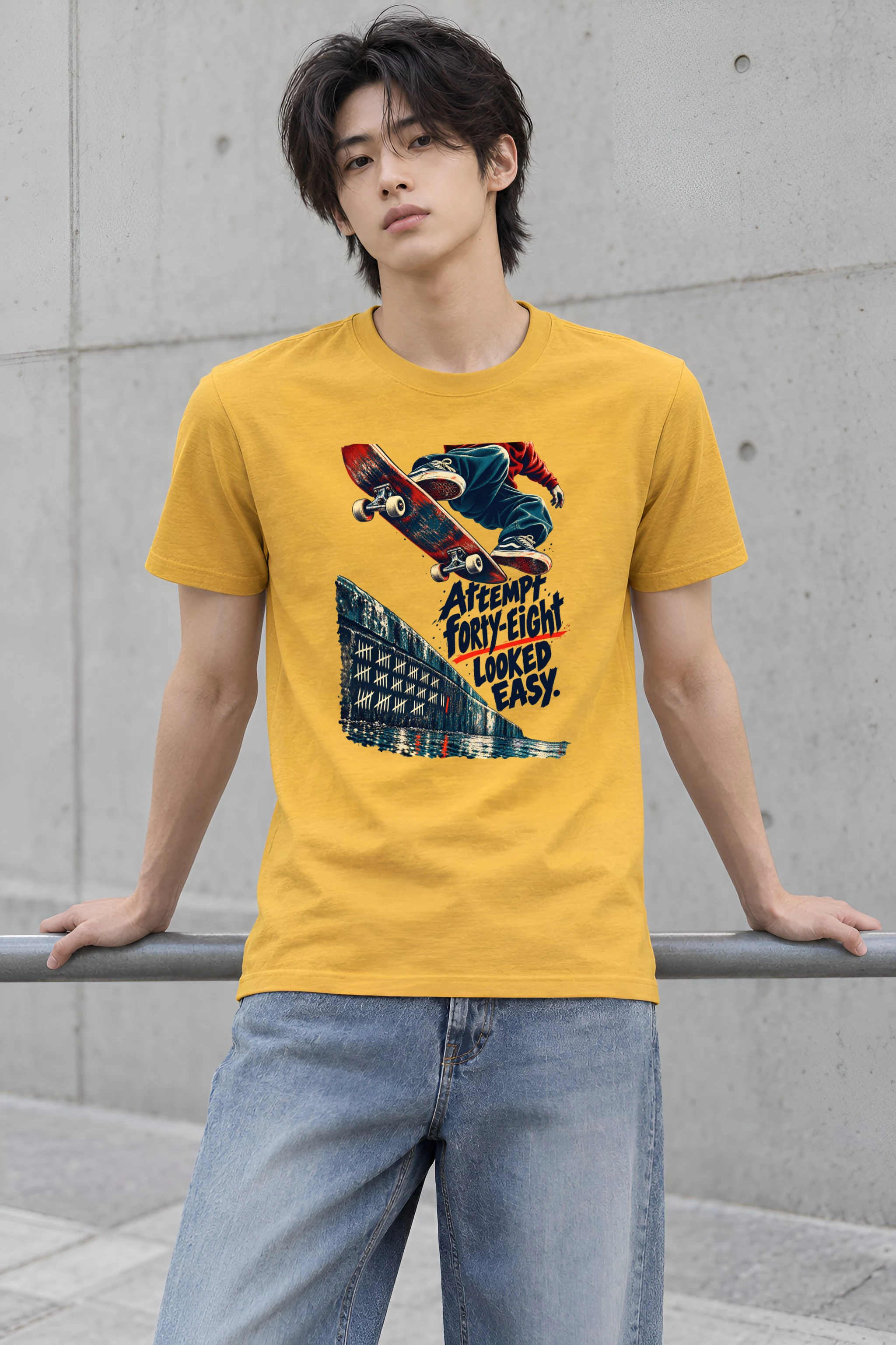 "Attempt Forty-Eight Looked Easy" Heavyweight Unisex Crewneck T-shirt