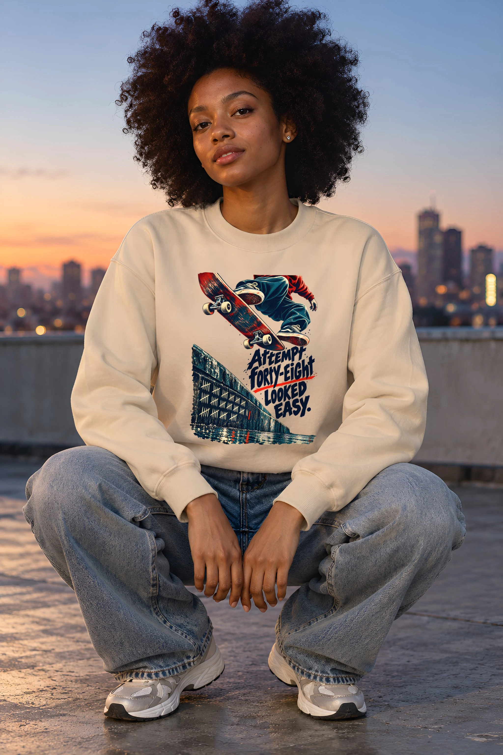 "Attempt Forty-Eight Looked Easy" Unisex Crewneck Sweatshirt