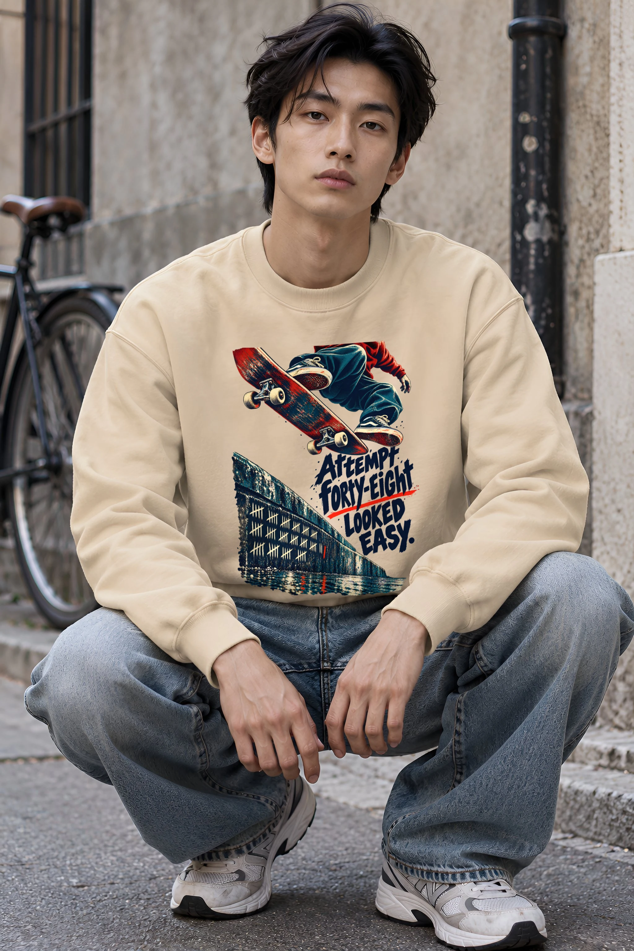 "Attempt Forty-Eight Looked Easy" Unisex Crewneck Sweatshirt