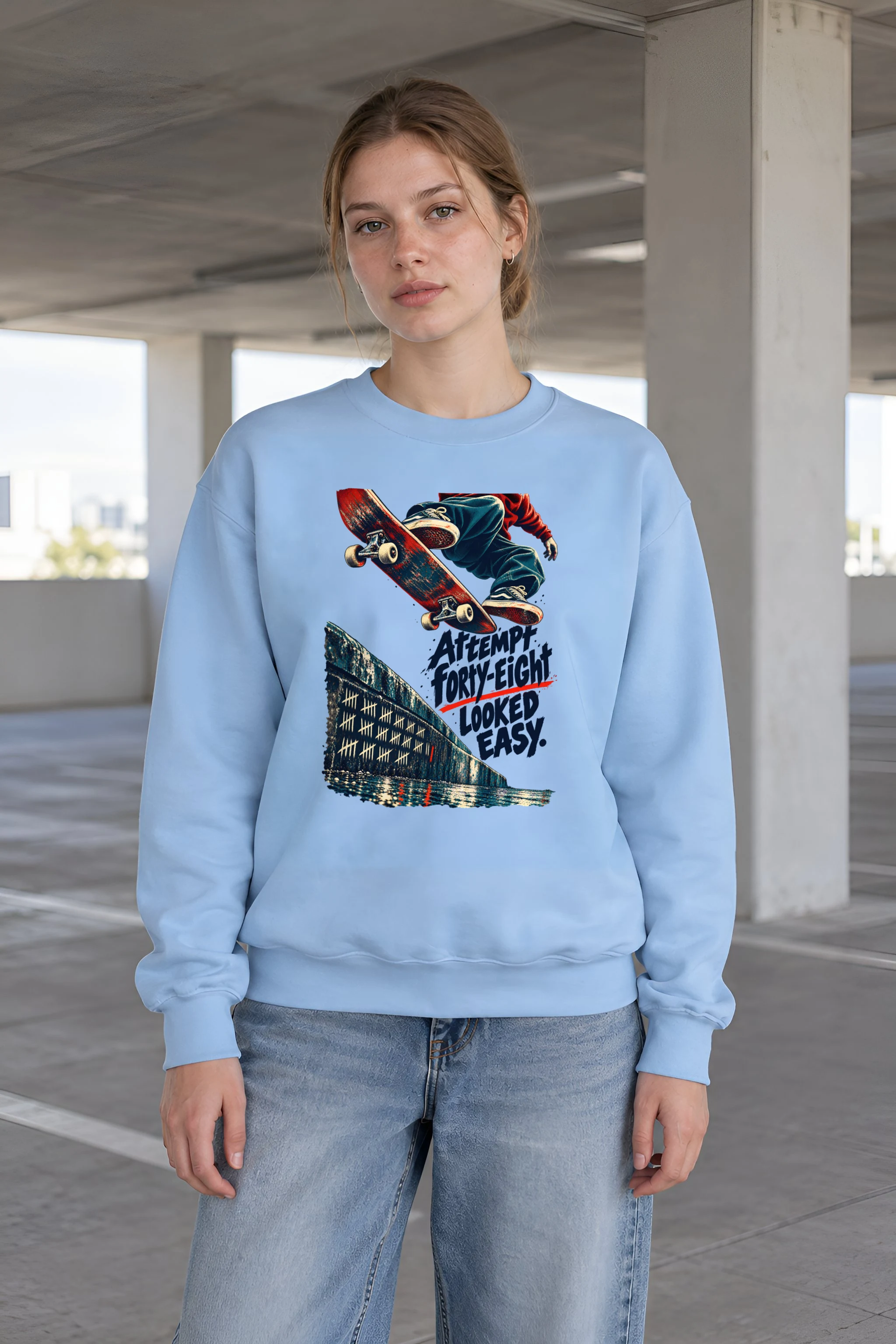 "Attempt Forty-Eight Looked Easy" Unisex Crewneck Sweatshirt