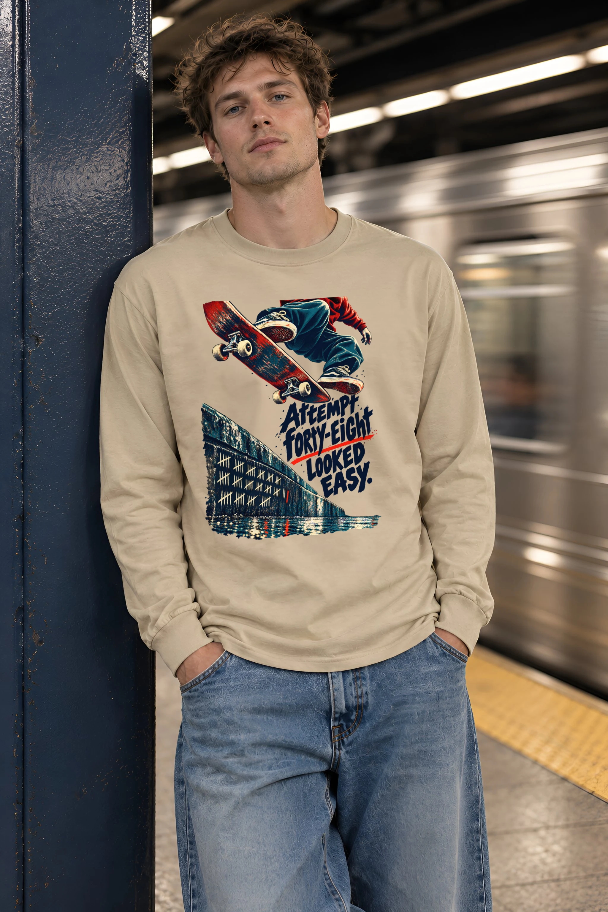 "Attempt Forty-Eight Looked Easy" Unisex Longsleeve T-shirt