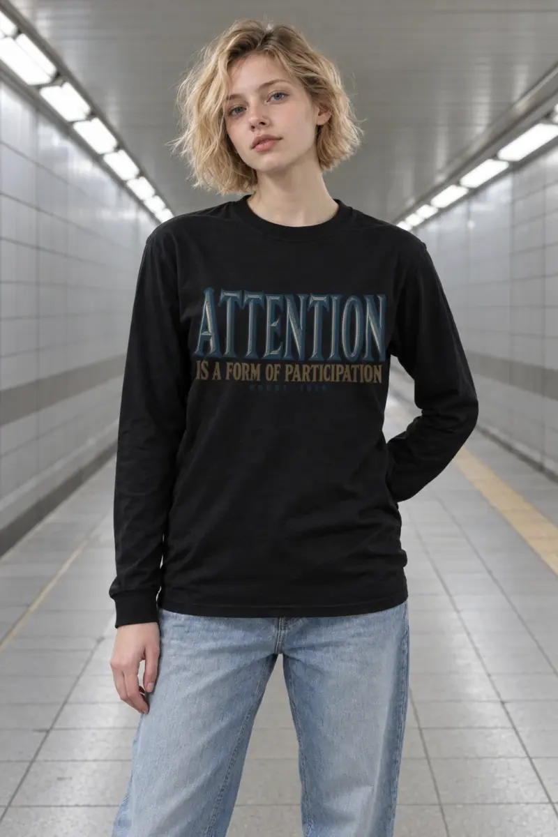“Attention Is a Form of Participation” Unisex Longsleeve T-shirt