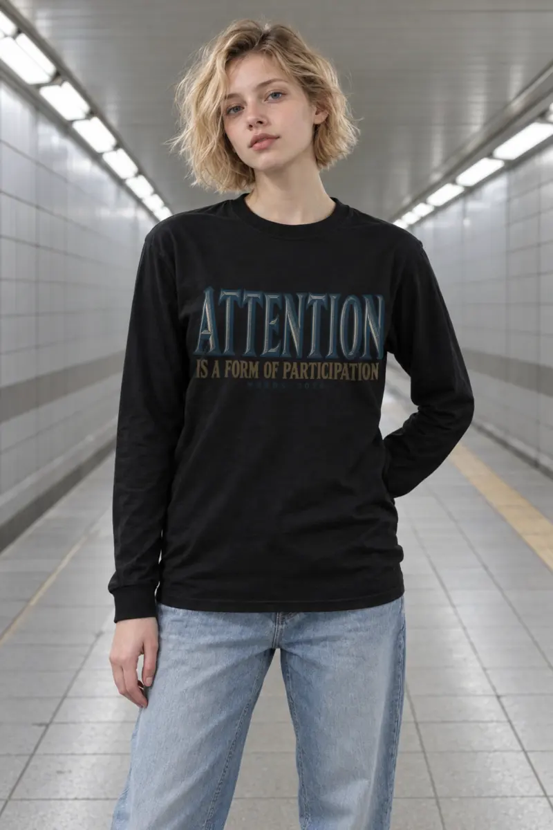 “Attention Is a Form of Participation” Unisex Longsleeve T-shirt