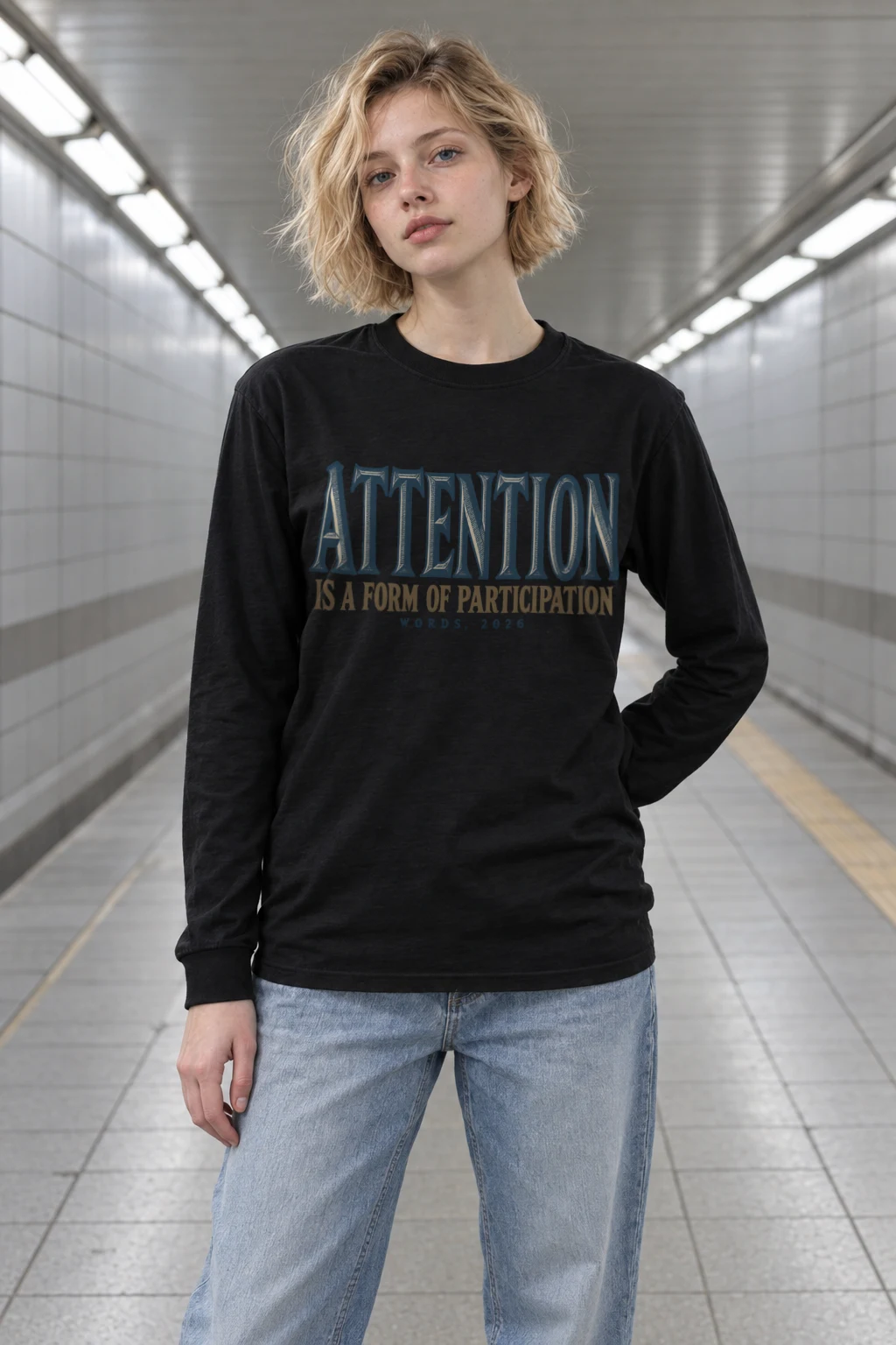 "Attention Is a Form of Participation" Unisex Longsleeve T-shirt